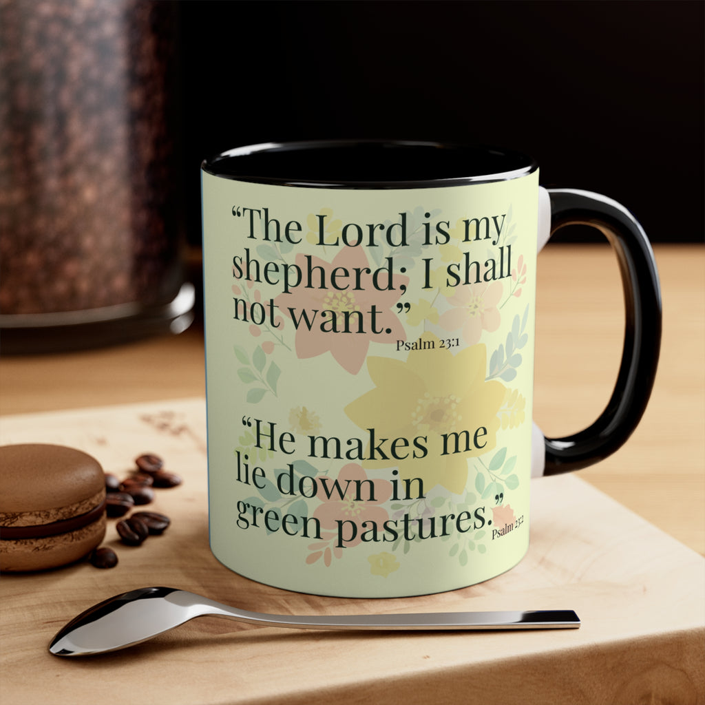 Lion Illustration Accent Mug | Scripture Verse Coffee Cup