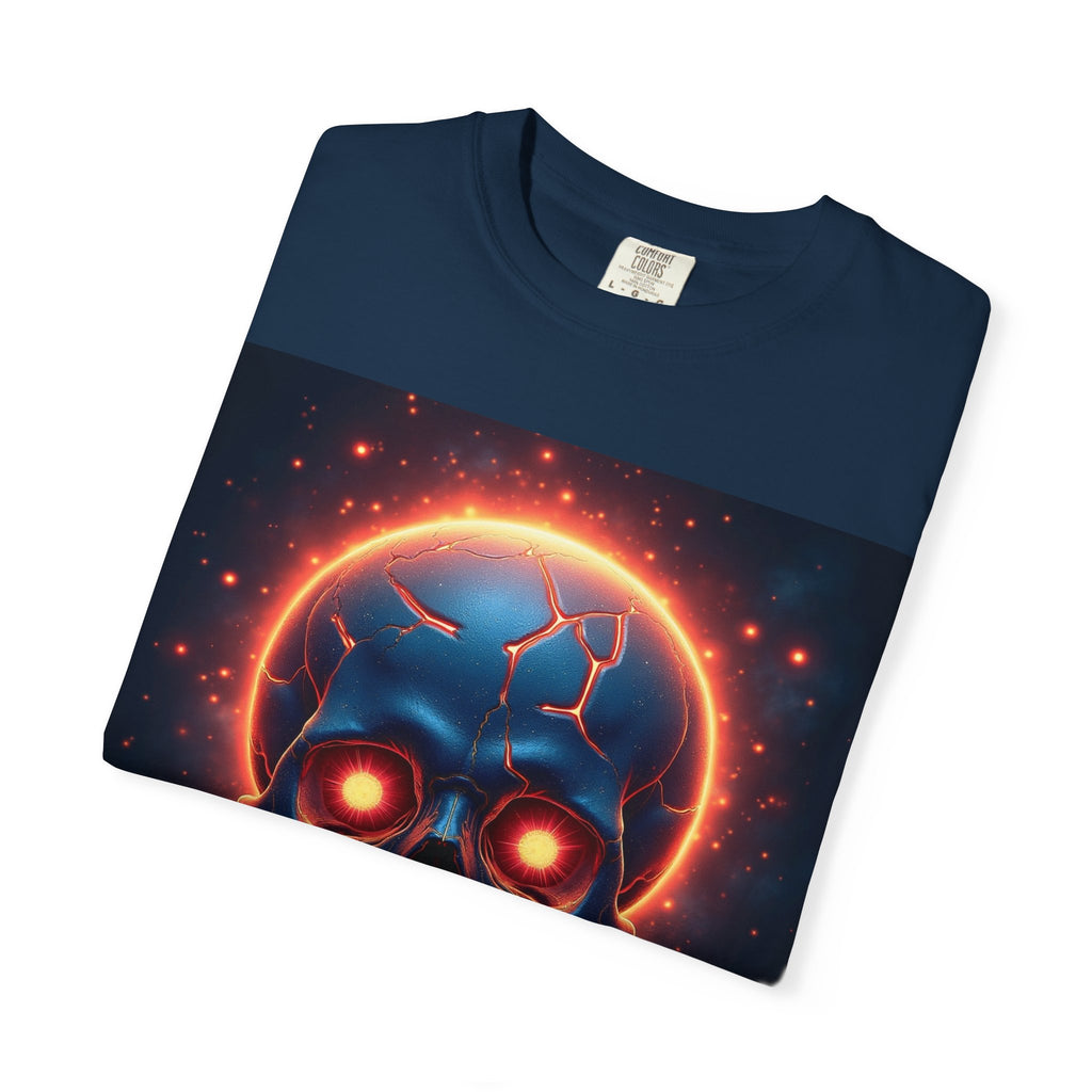 Glowing Neon Skull T-shirt | Fiery Skull Graphic Tee