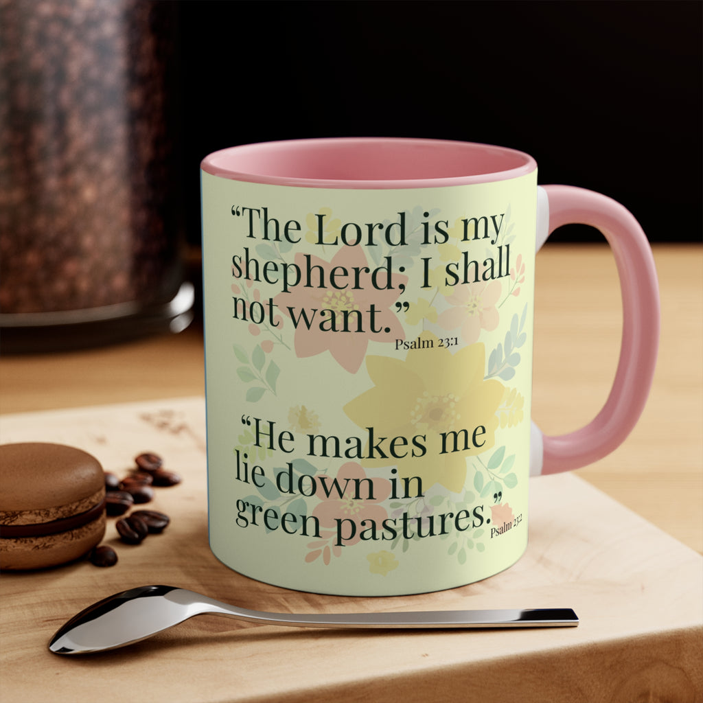 Lion Illustration Accent Mug | Scripture Verse Coffee Cup