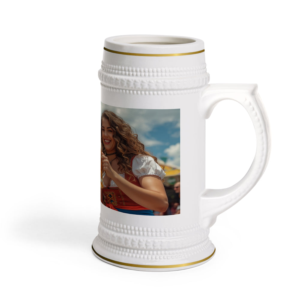 Oktoberfest Cheers Beer Stein Mug | Bavarian Women Clinking Glasses