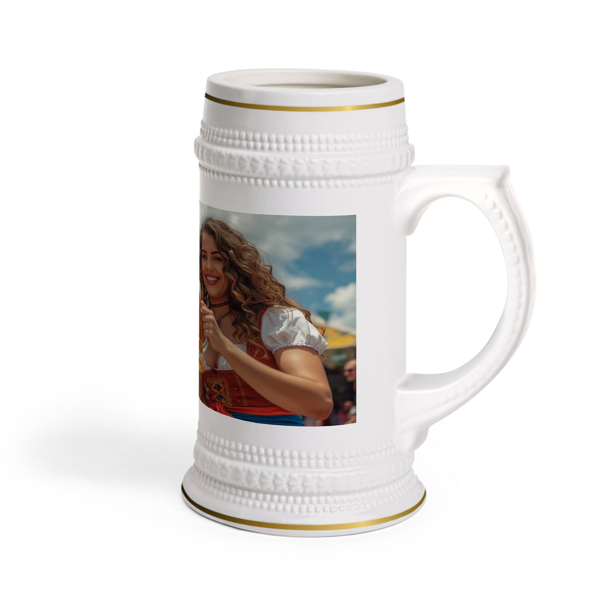 Oktoberfest Cheers Beer Stein Mug | Bavarian Women Clinking Glasses