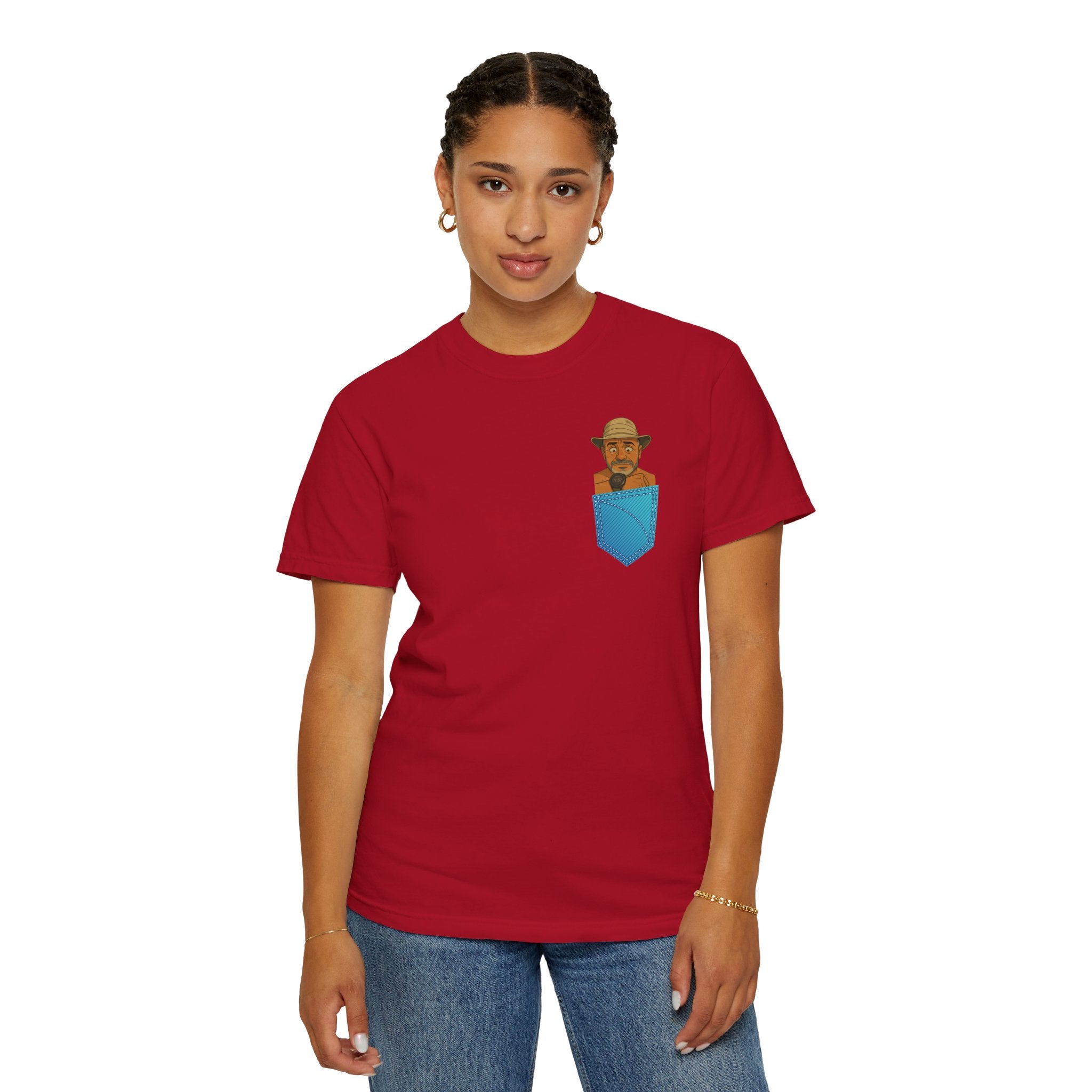 Pocket Graphic T-Shirt — Retro Explorer Watch Illustration & Quote