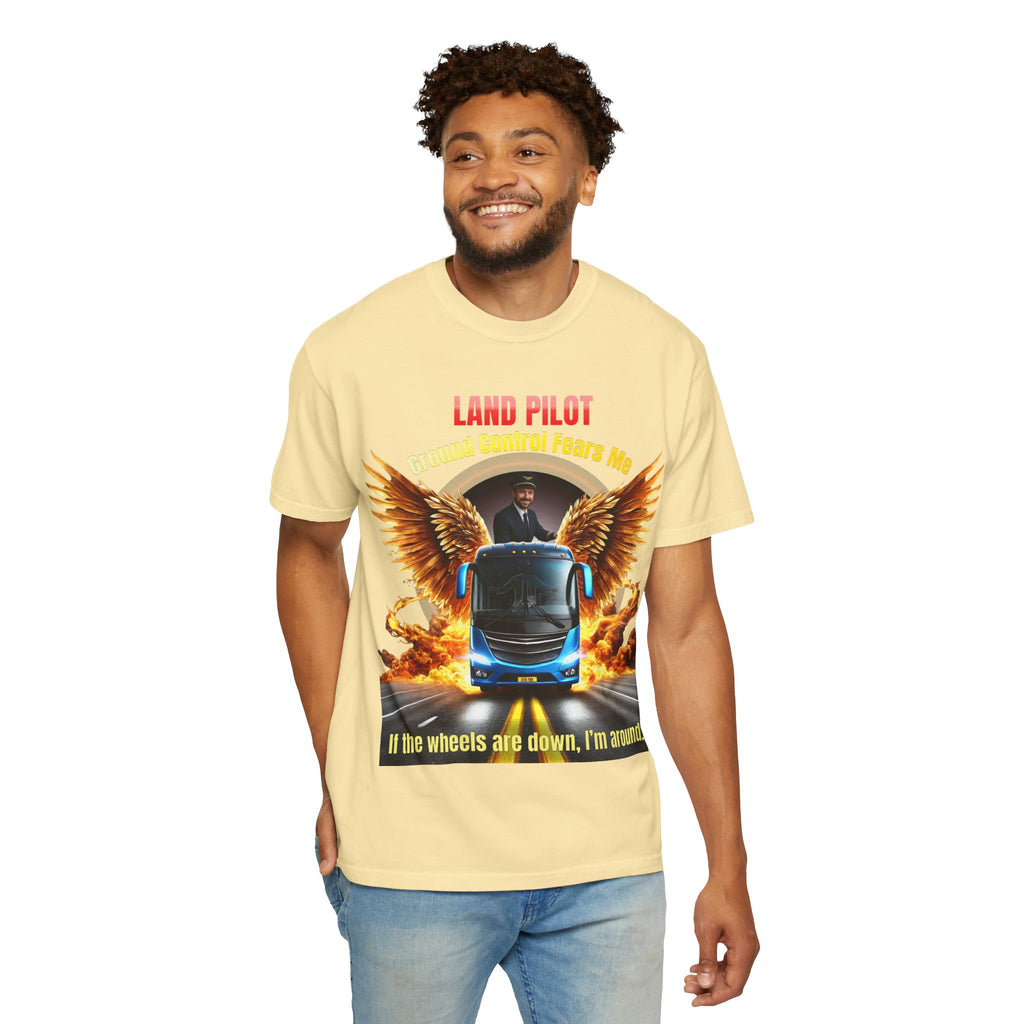 Bus Driver T-Shirt — "Land Pilot" & "If the wheels are down, I'm around" Graphic Tee