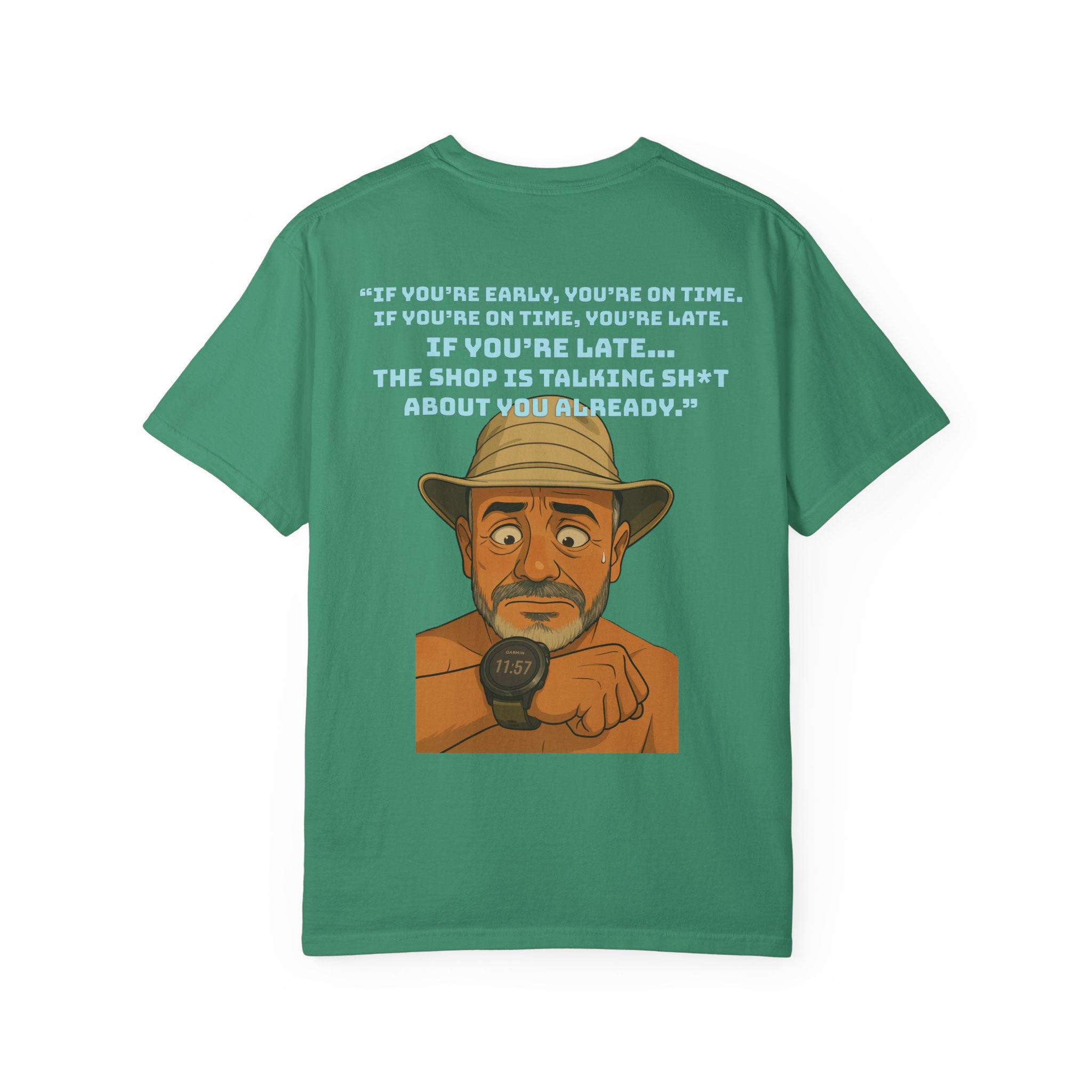 Pocket Graphic T-Shirt — Retro Explorer Watch Illustration & Quote