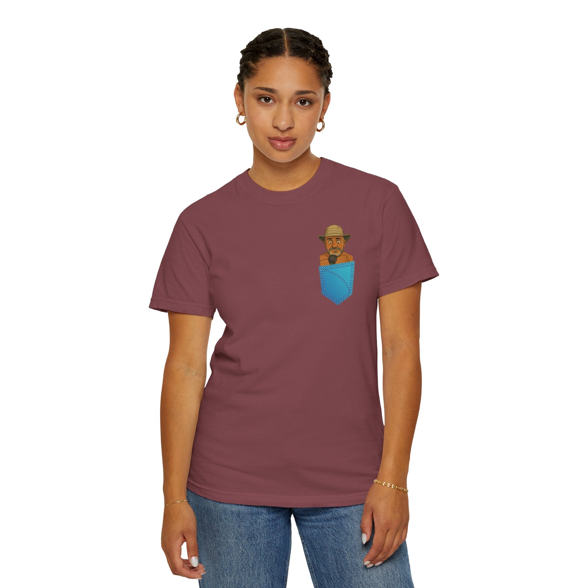 Pocket Graphic T-Shirt — Retro Explorer Watch Illustration & Quote