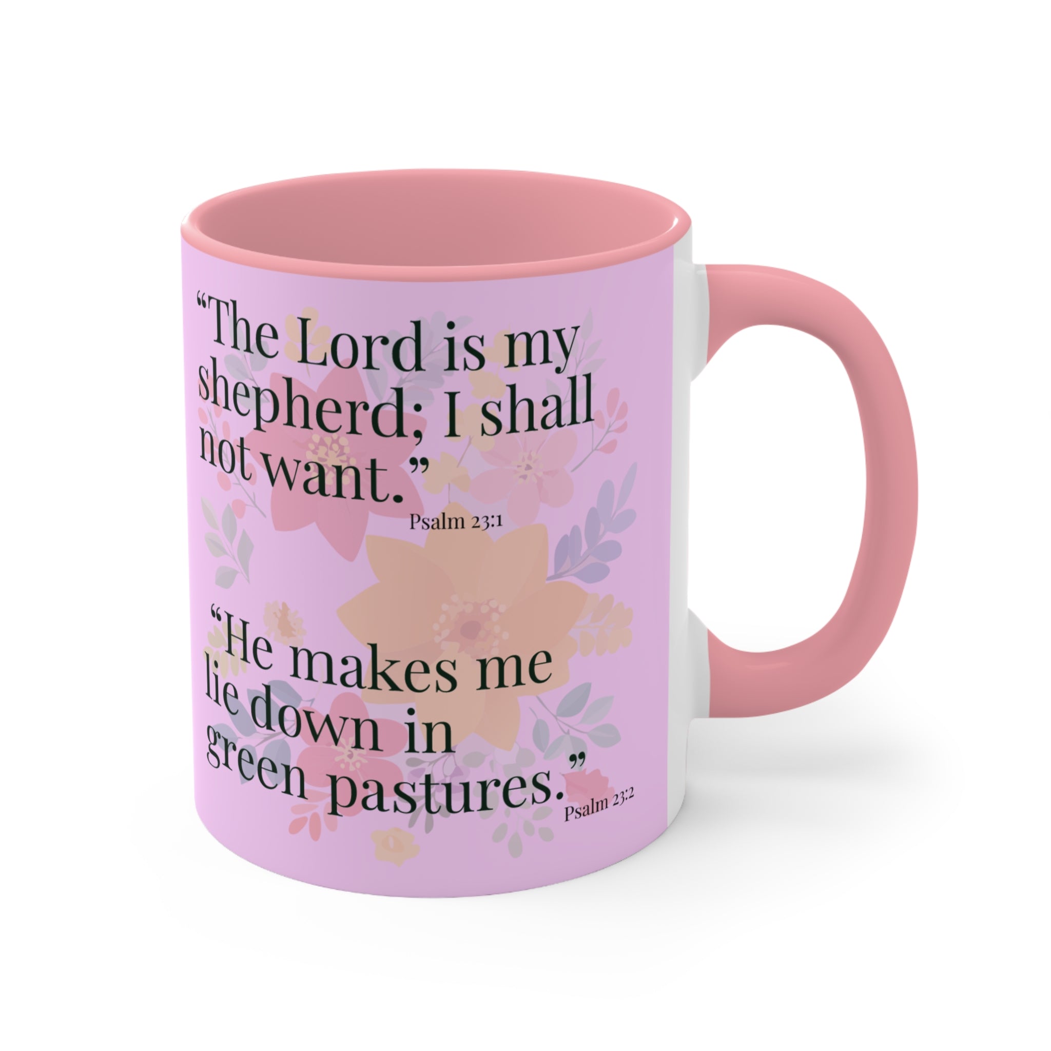 Majestic Lion Scene Mug | Psalm 23 Scripture Accent Mug