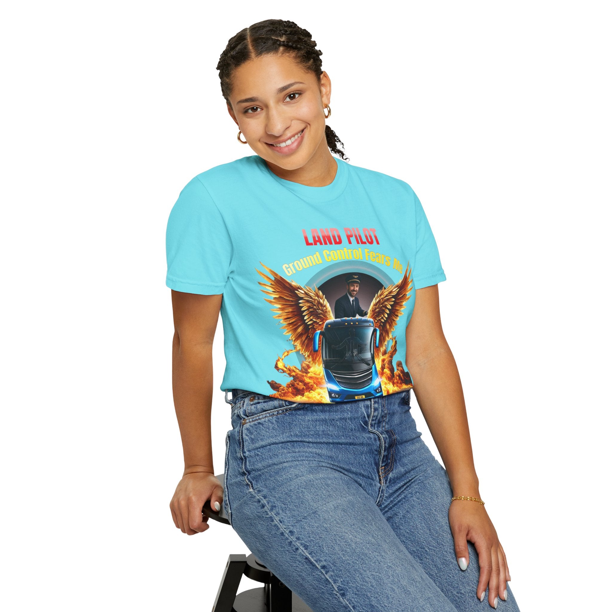 Bus Driver T-Shirt — "Land Pilot" & "If the wheels are down, I'm around" Graphic Tee