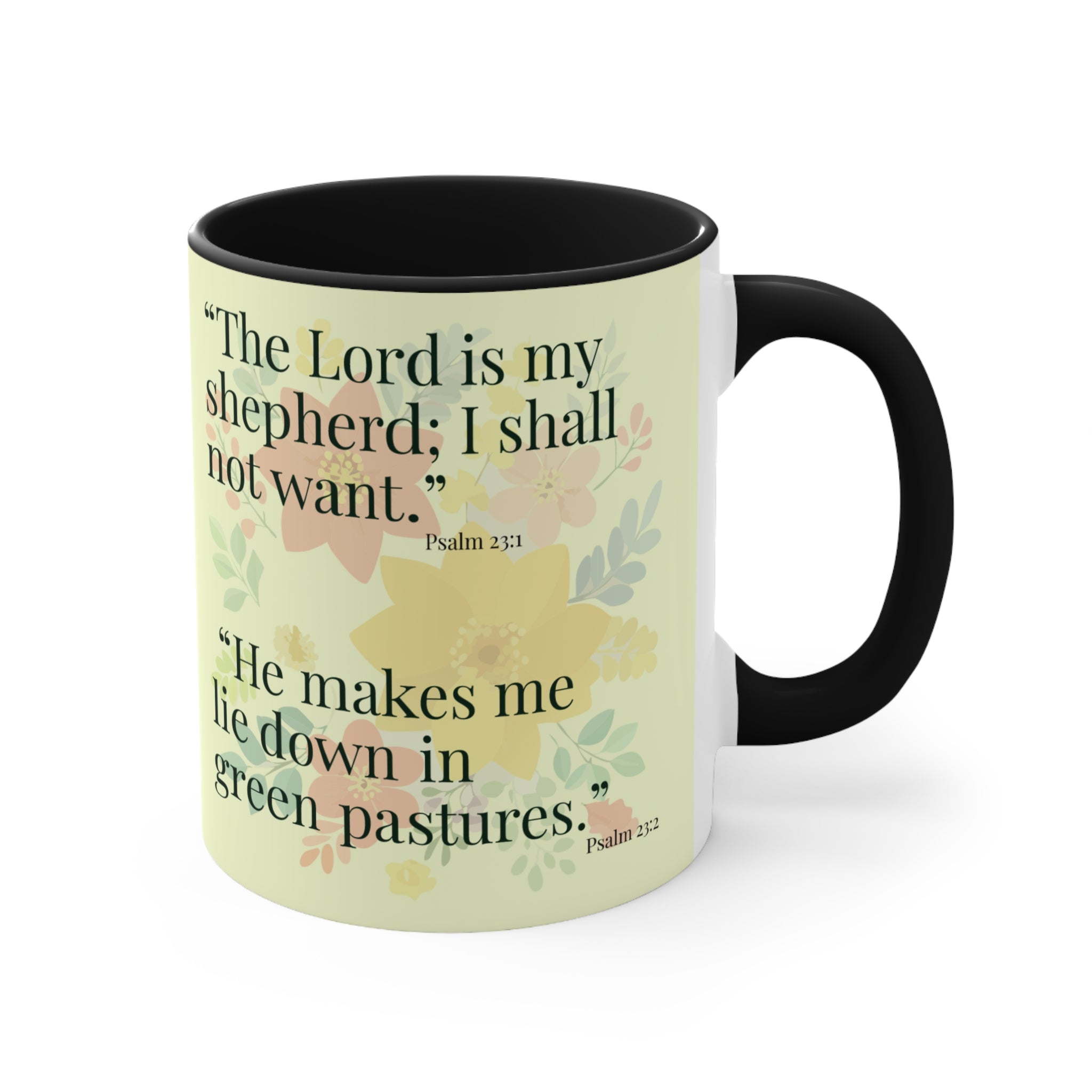 Lion Illustration Accent Mug | Scripture Verse Coffee Cup
