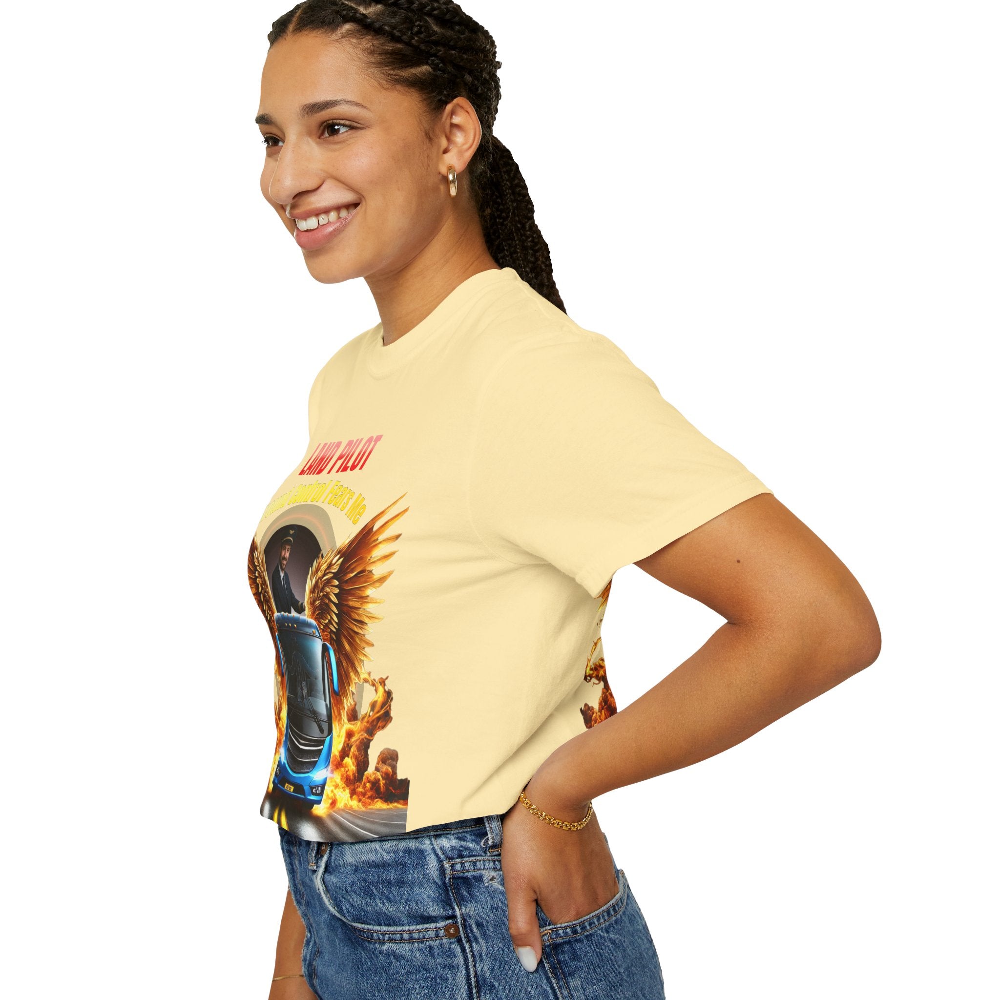 Bus Driver T-Shirt — "Land Pilot" & "If the wheels are down, I'm around" Graphic Tee