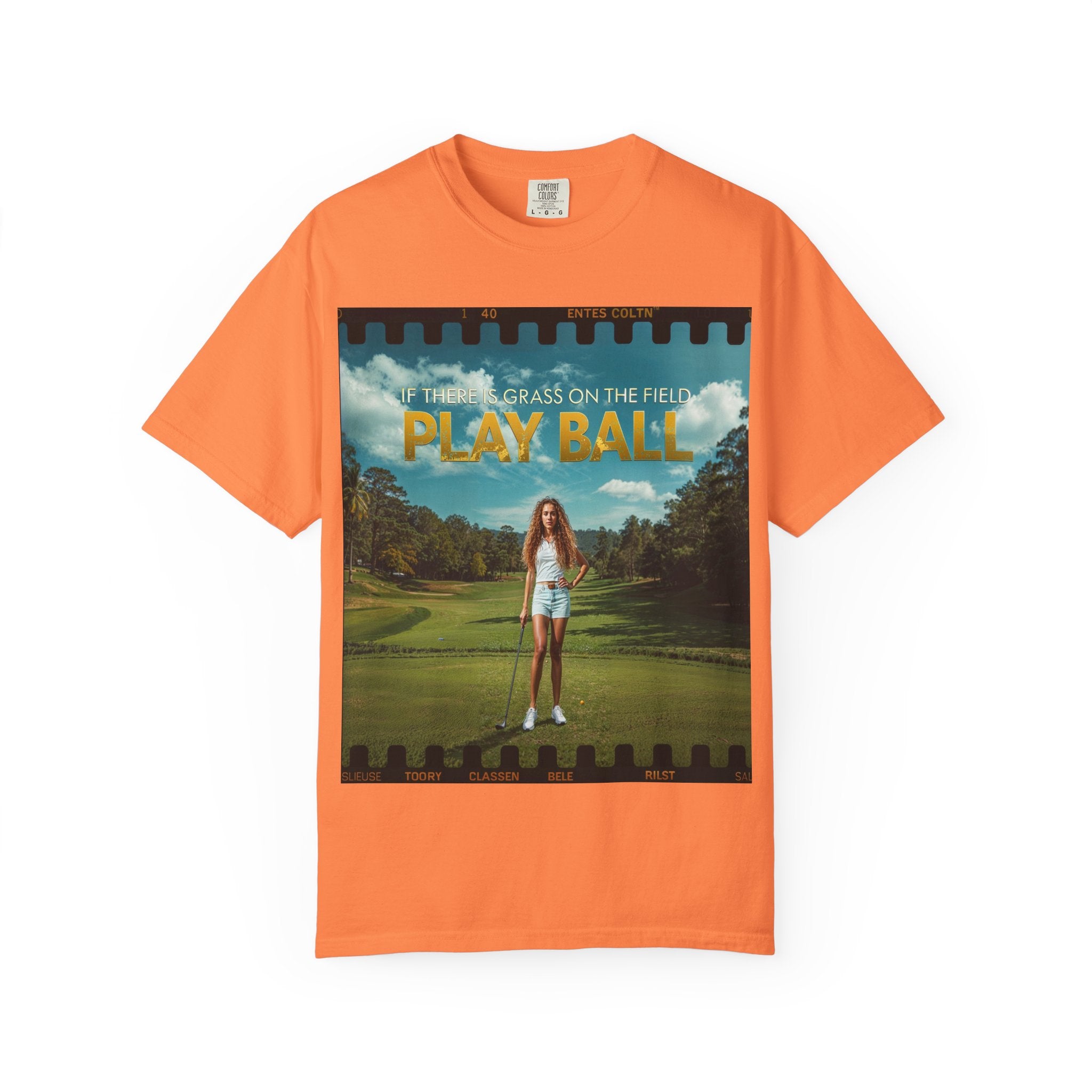 Play Ball golf scene T-shirt | retro golf course photo tee