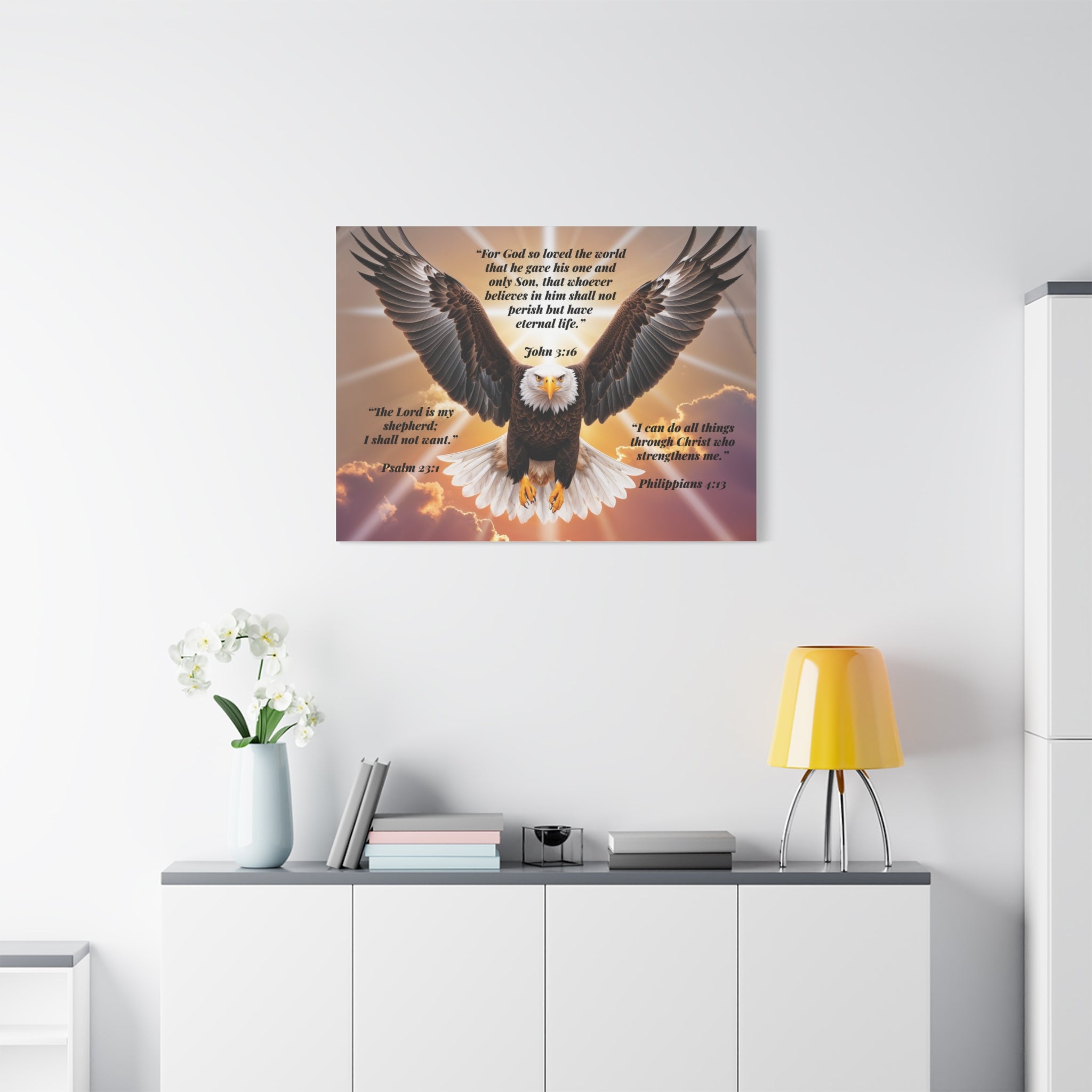Bald Eagle with Bible Verses Canvas