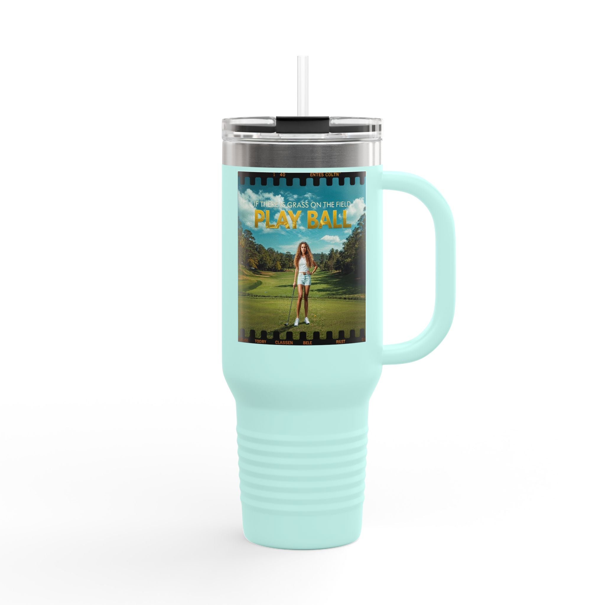 Play Ball Golf Scene Travel Mug | 40oz Insulated Tumbler