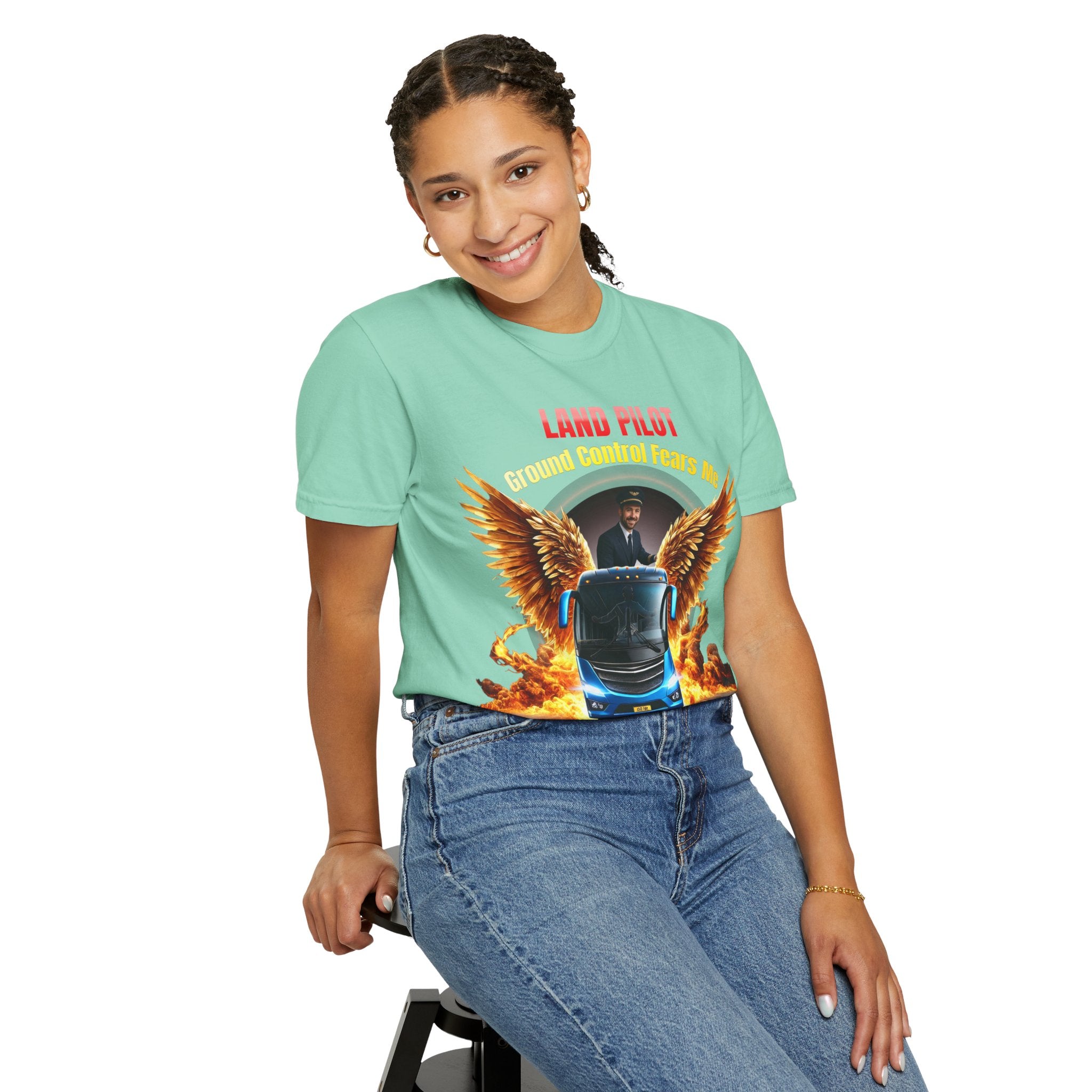 Bus Driver T-Shirt — "Land Pilot" & "If the wheels are down, I'm around" Graphic Tee