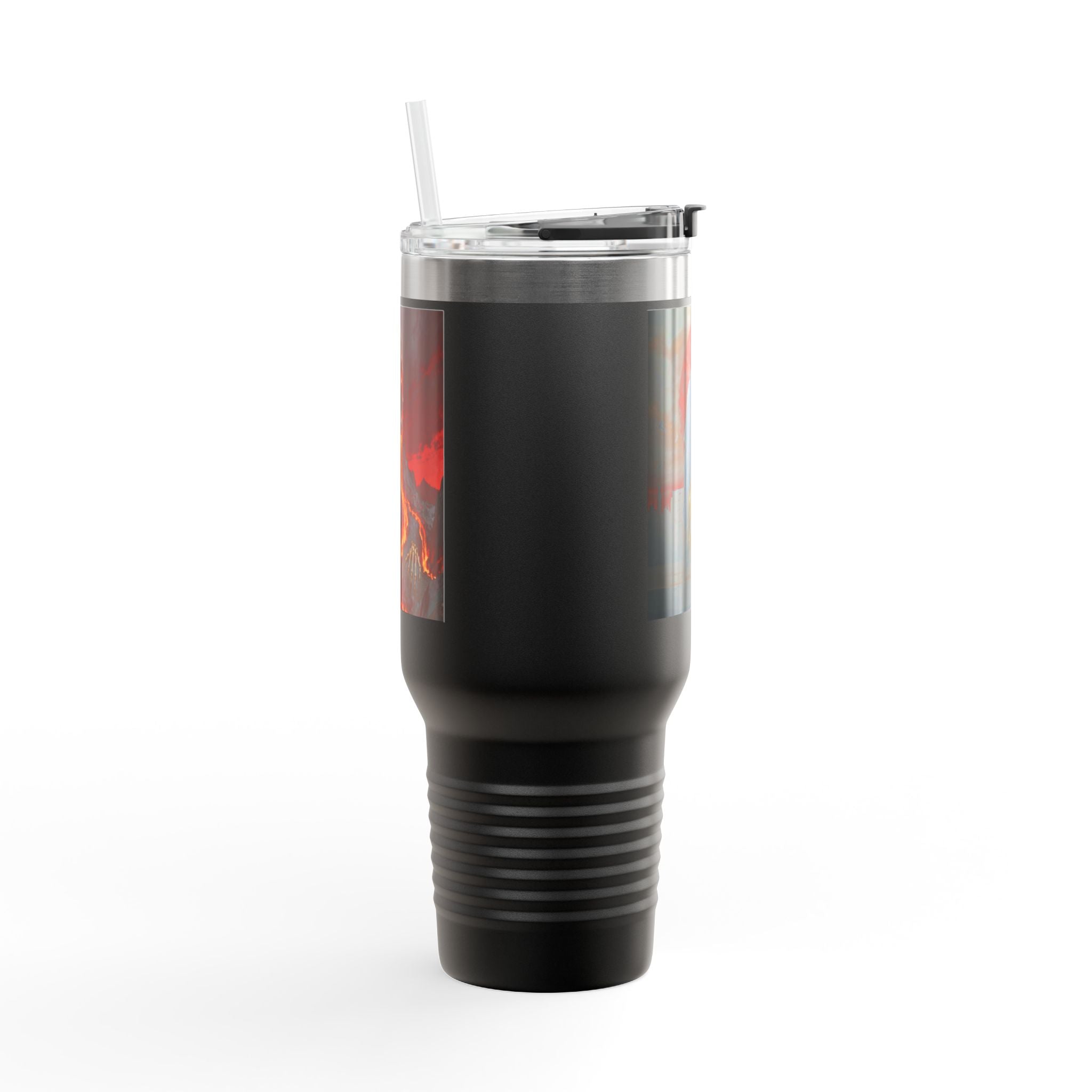 Raven on Skull with Blood Moon Insulated Travel Mug
