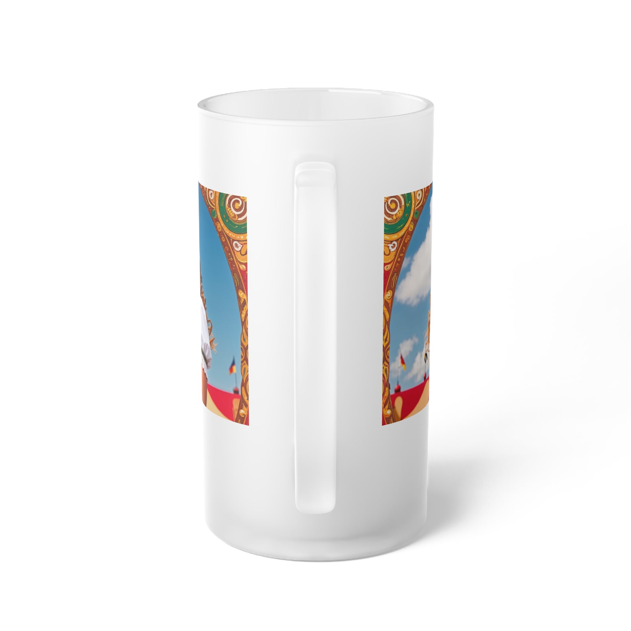 Oktoberfest Woman with Beer Frosted Glass Beer Mug | Oktoberfest Steins