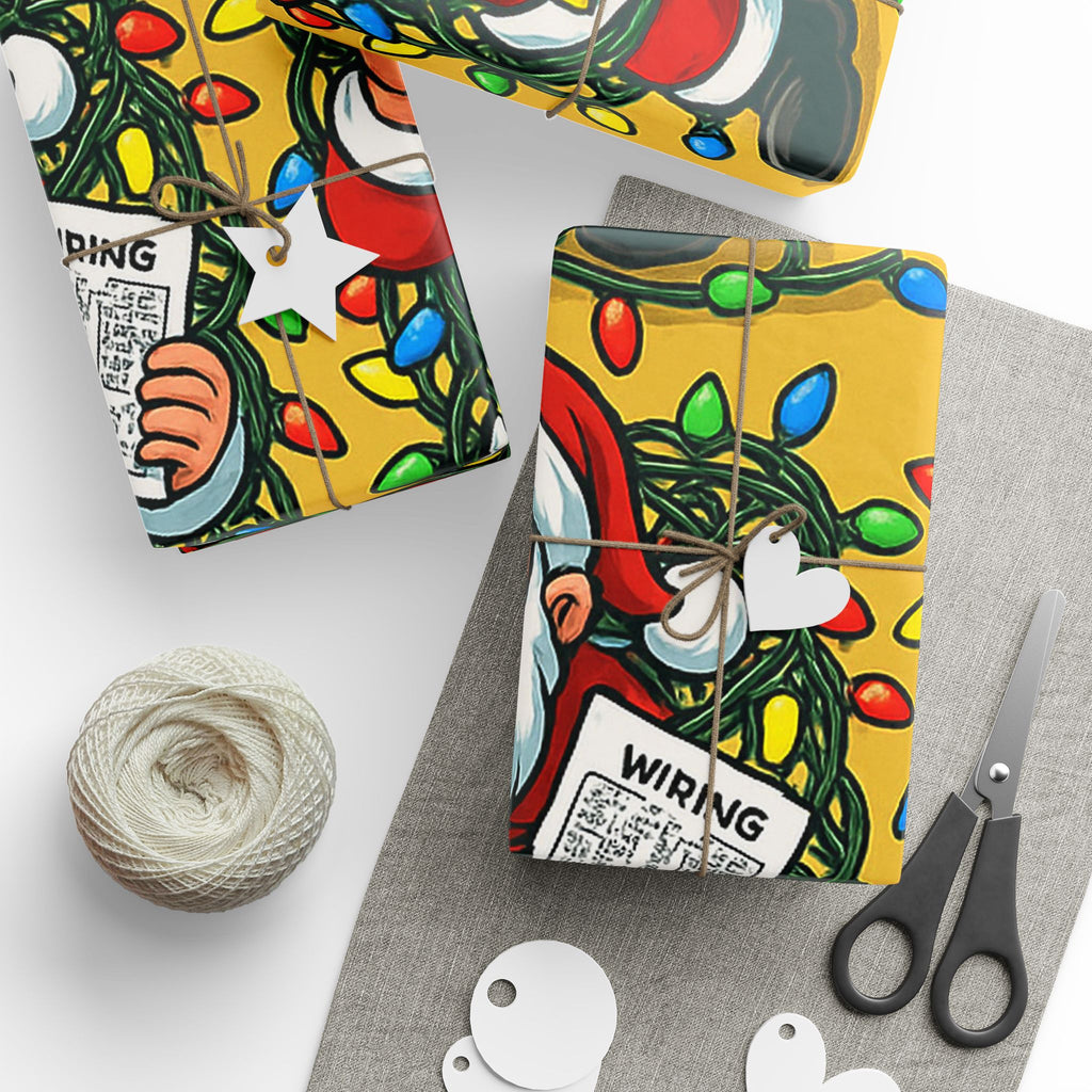 Santa Wreath Wrapping Paper | Christmas Holiday Gift Wrap Roll