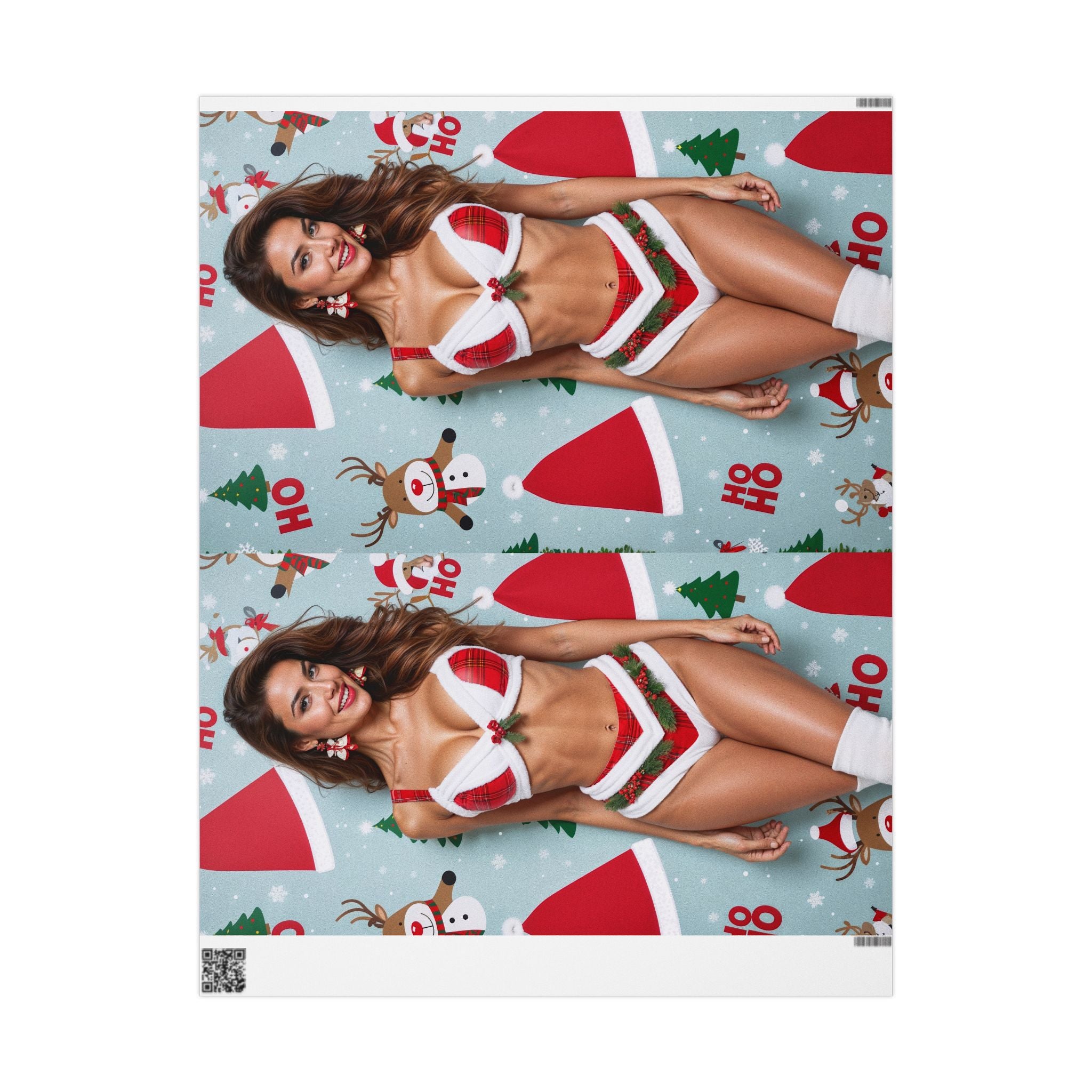 Holiday Portrait Pattern Wrapping Paper | Christmas Photo Repeat