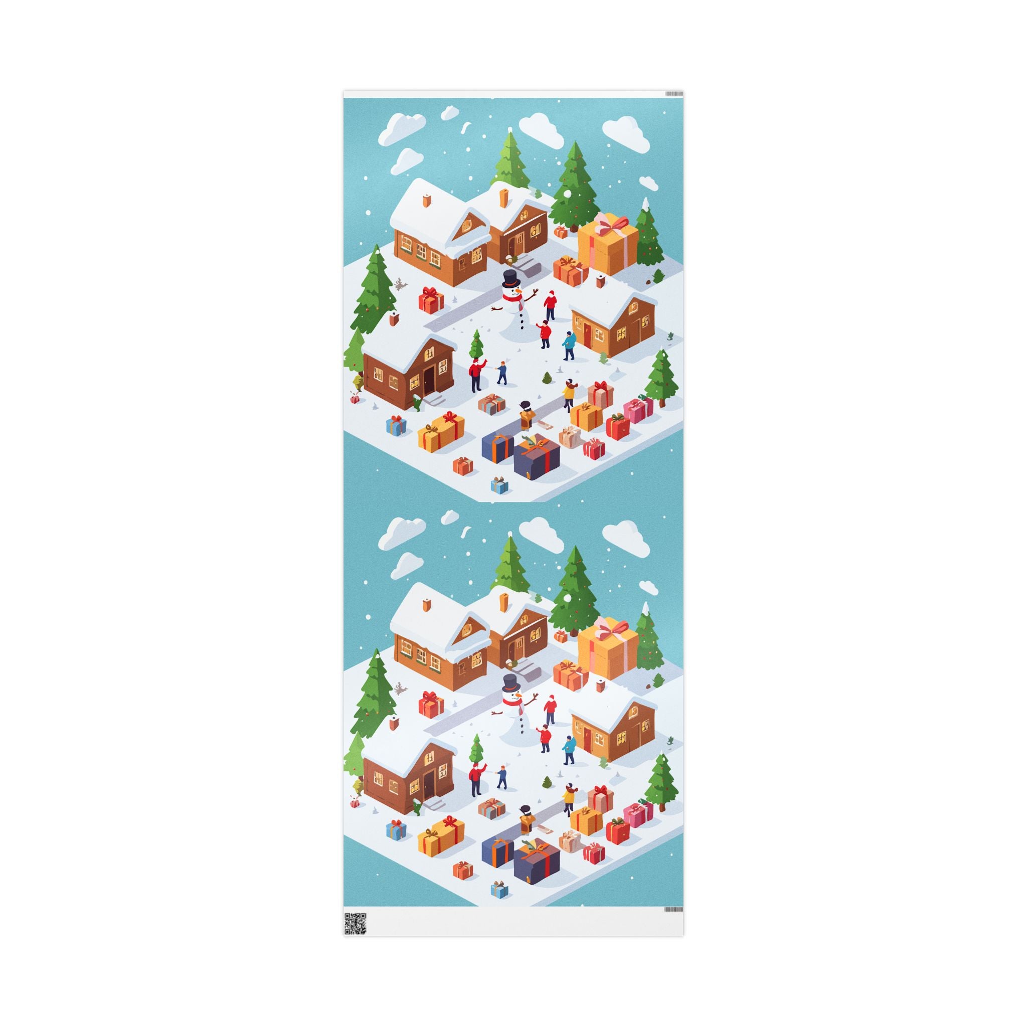 Snowy Gingerbread Village Wrapping Paper | Holiday Christmas Gift Wrap