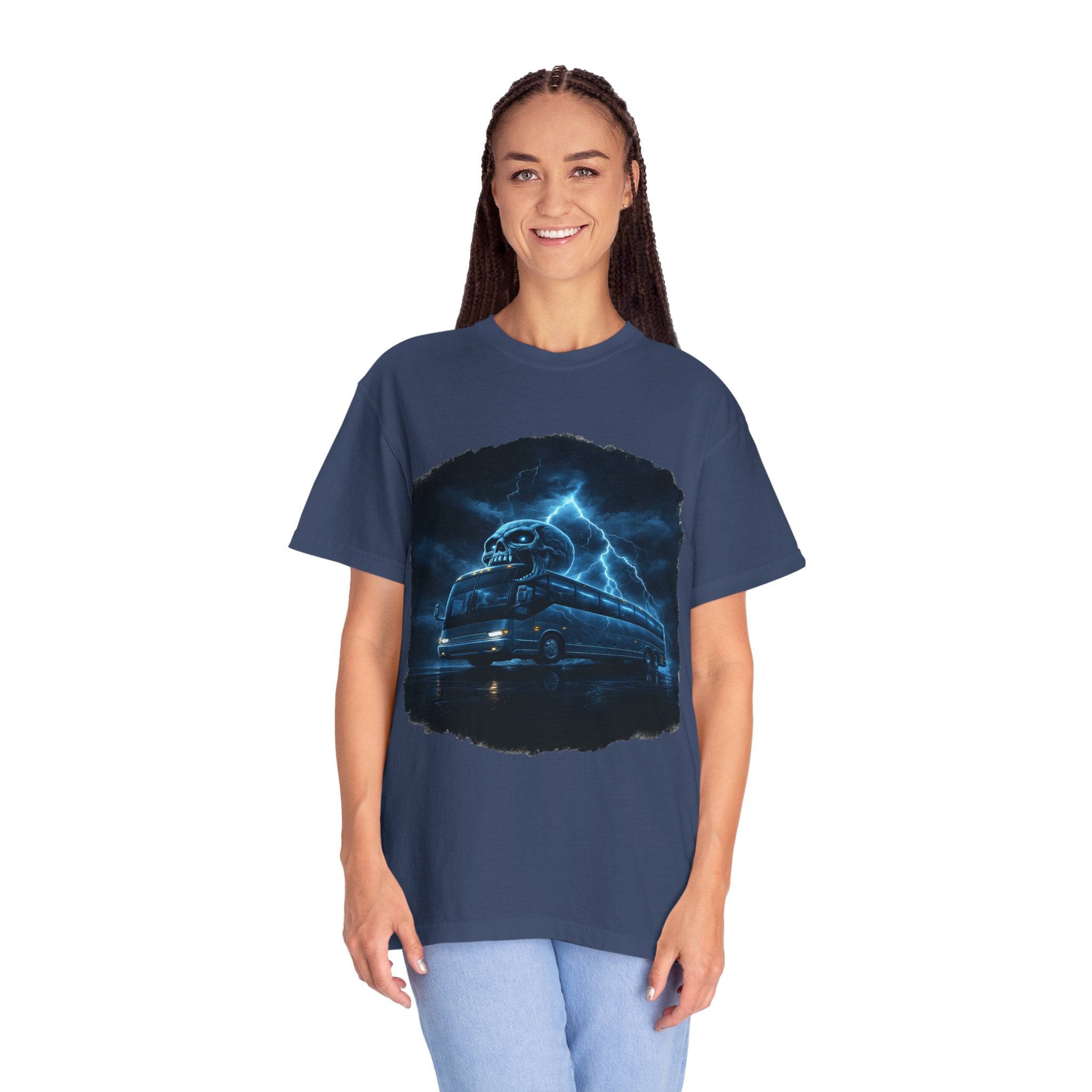 Ghost Train T-Shirt — Haunted Night Bus Graphic Tee