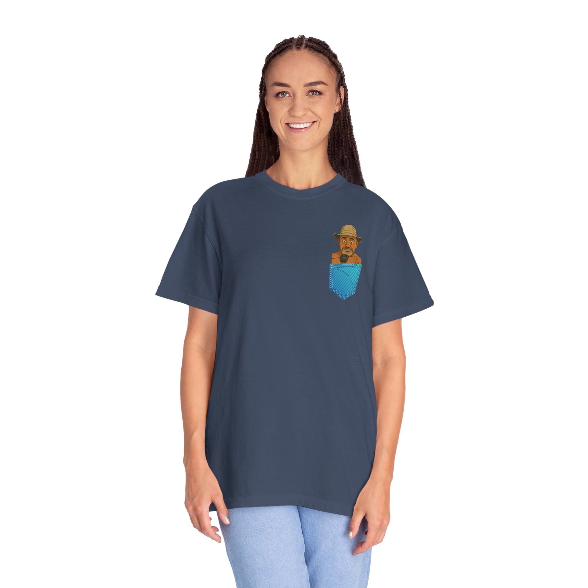 Pocket Graphic T-Shirt — Retro Explorer Watch Illustration & Quote