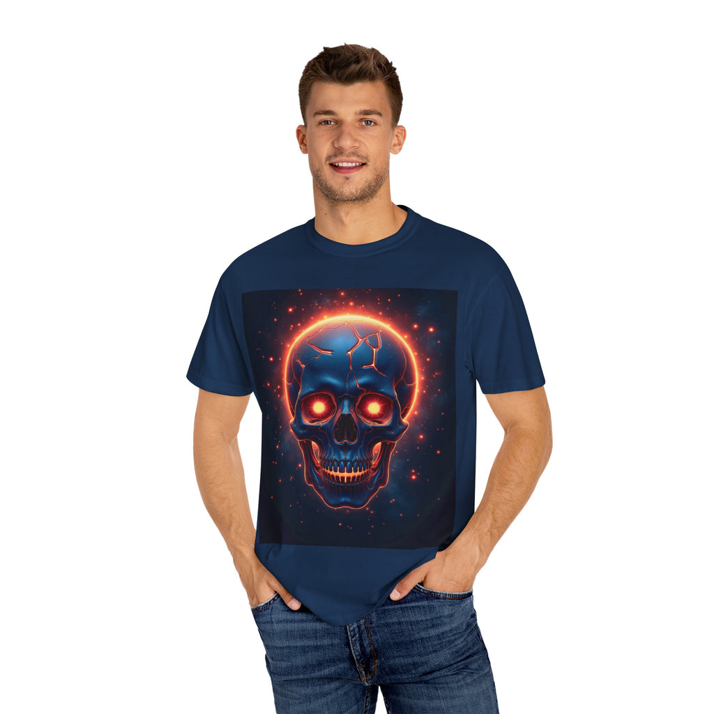 Glowing Neon Skull T-shirt | Fiery Skull Graphic Tee