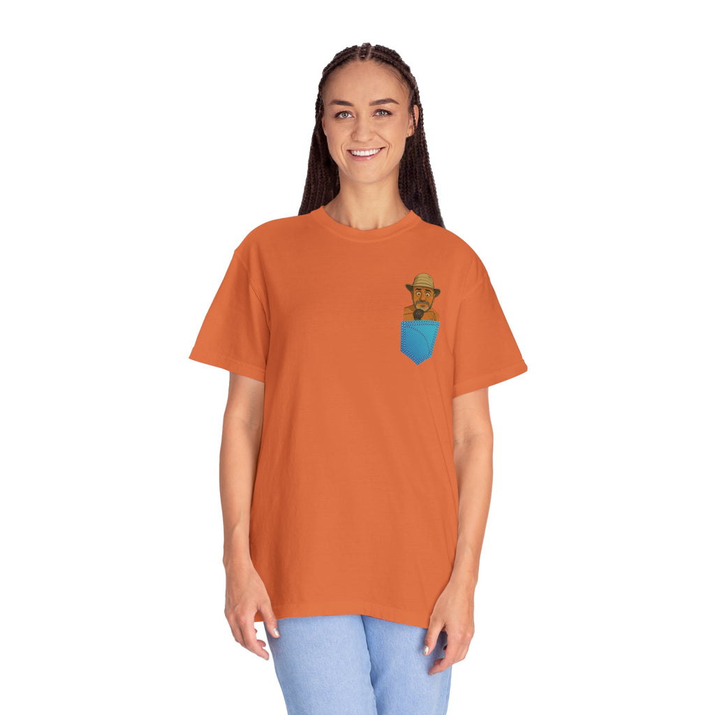 Pocket Graphic T-Shirt — Retro Explorer Watch Illustration & Quote