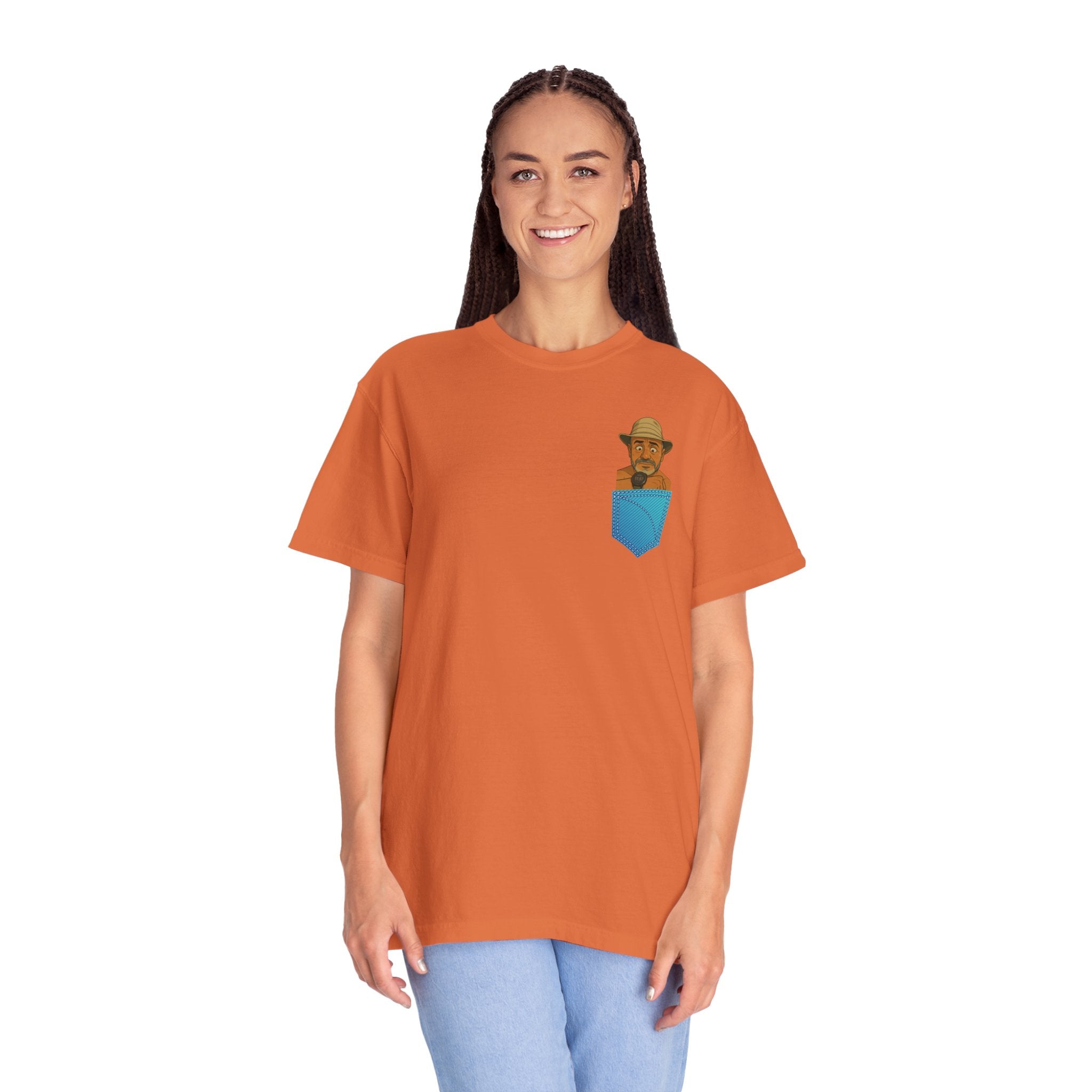 Pocket Graphic T-Shirt — Retro Explorer Watch Illustration & Quote