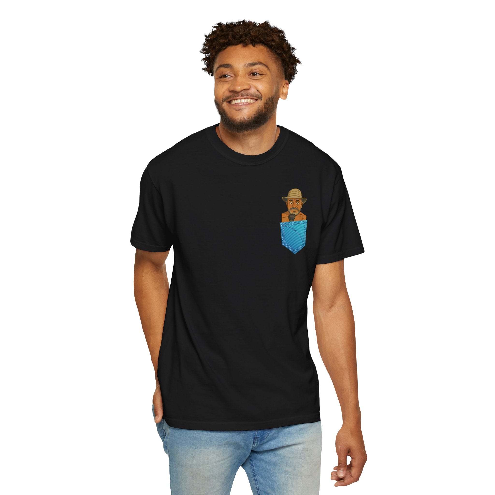 Pocket Graphic T-Shirt — Retro Explorer Watch Illustration & Quote