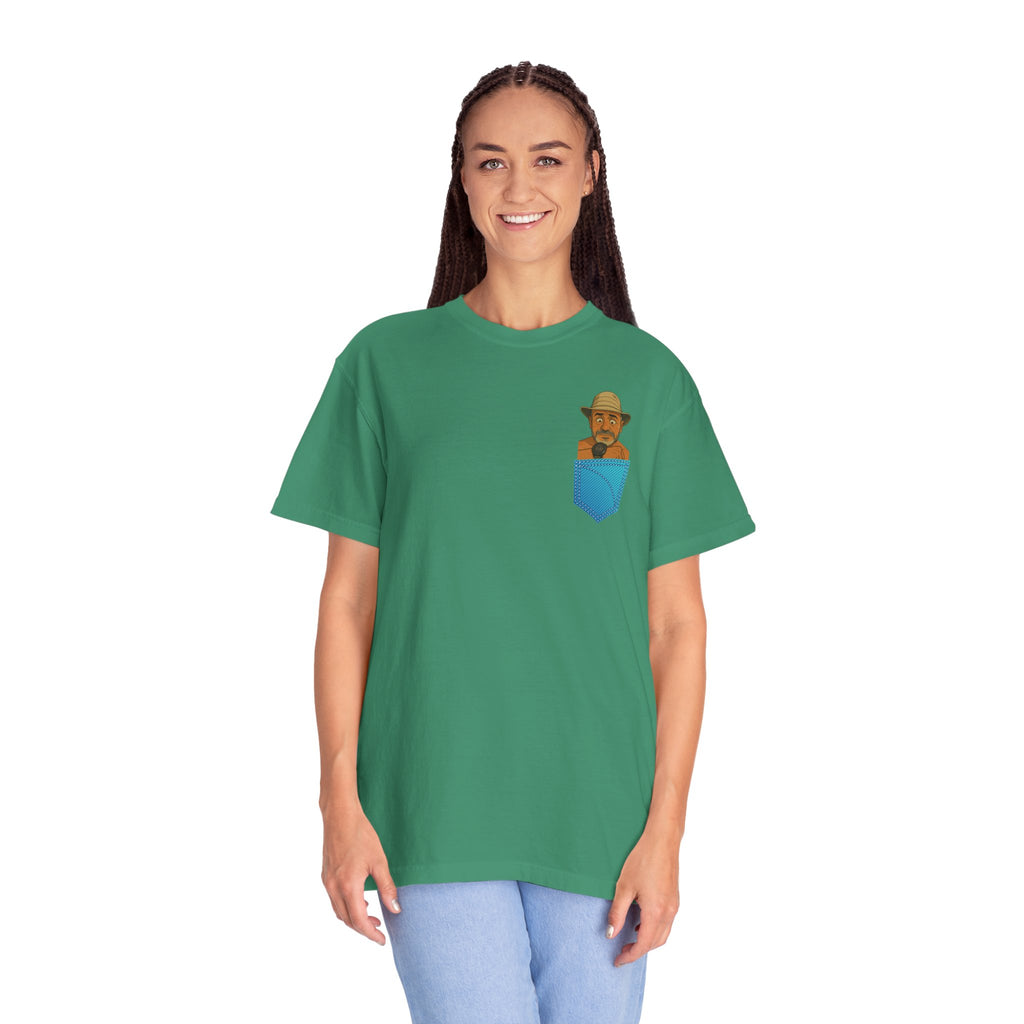 Pocket Graphic T-Shirt — Retro Explorer Watch Illustration & Quote