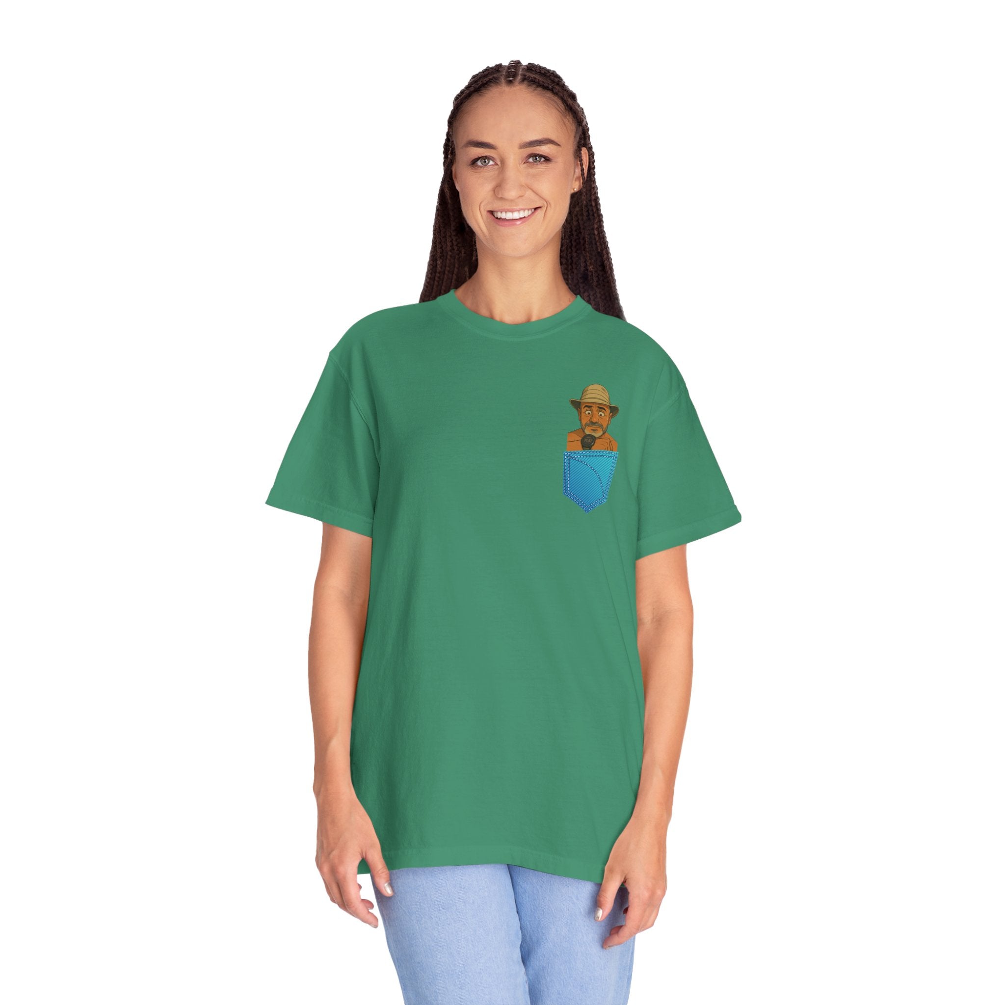 Pocket Graphic T-Shirt — Retro Explorer Watch Illustration & Quote