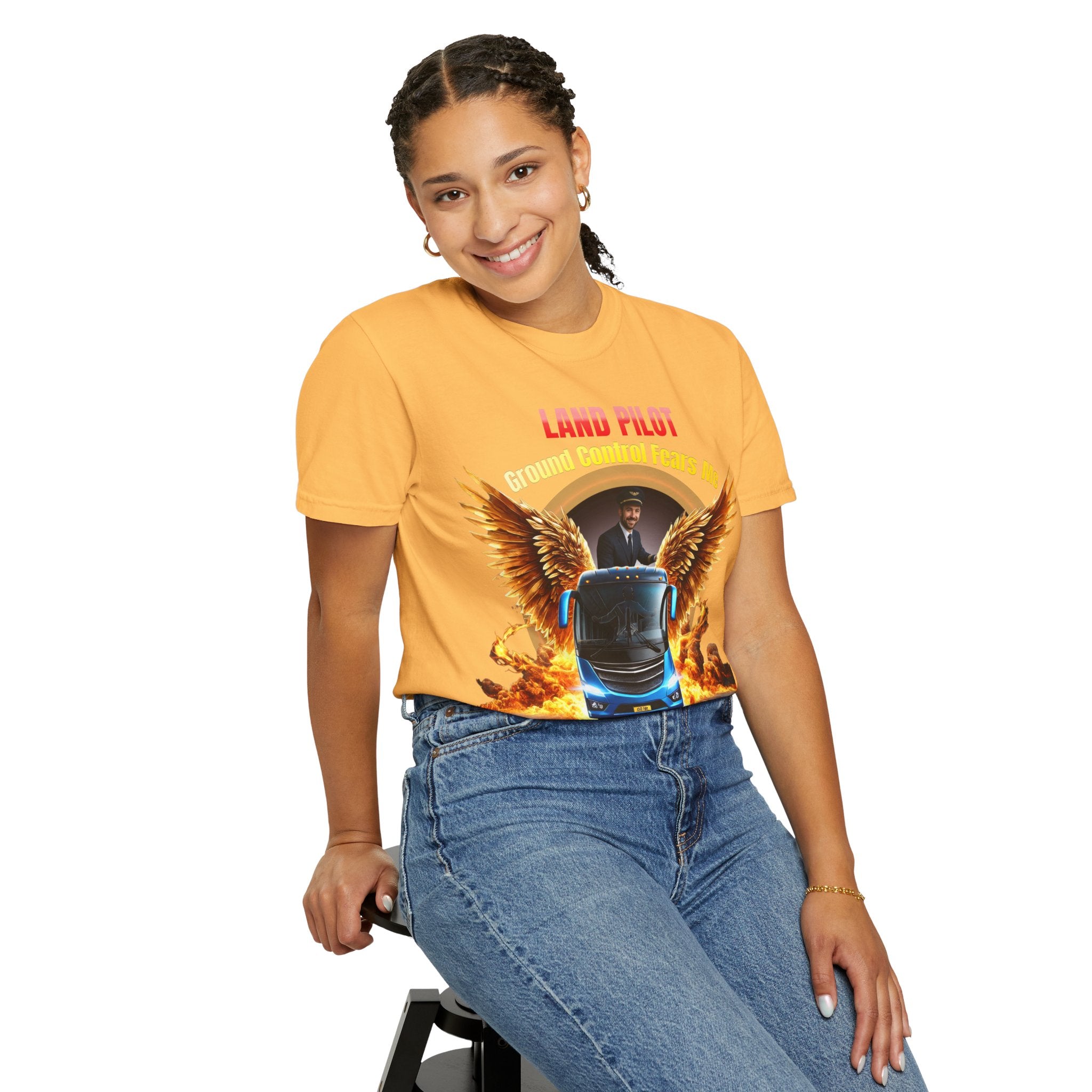 Bus Driver T-Shirt — "Land Pilot" & "If the wheels are down, I'm around" Graphic Tee