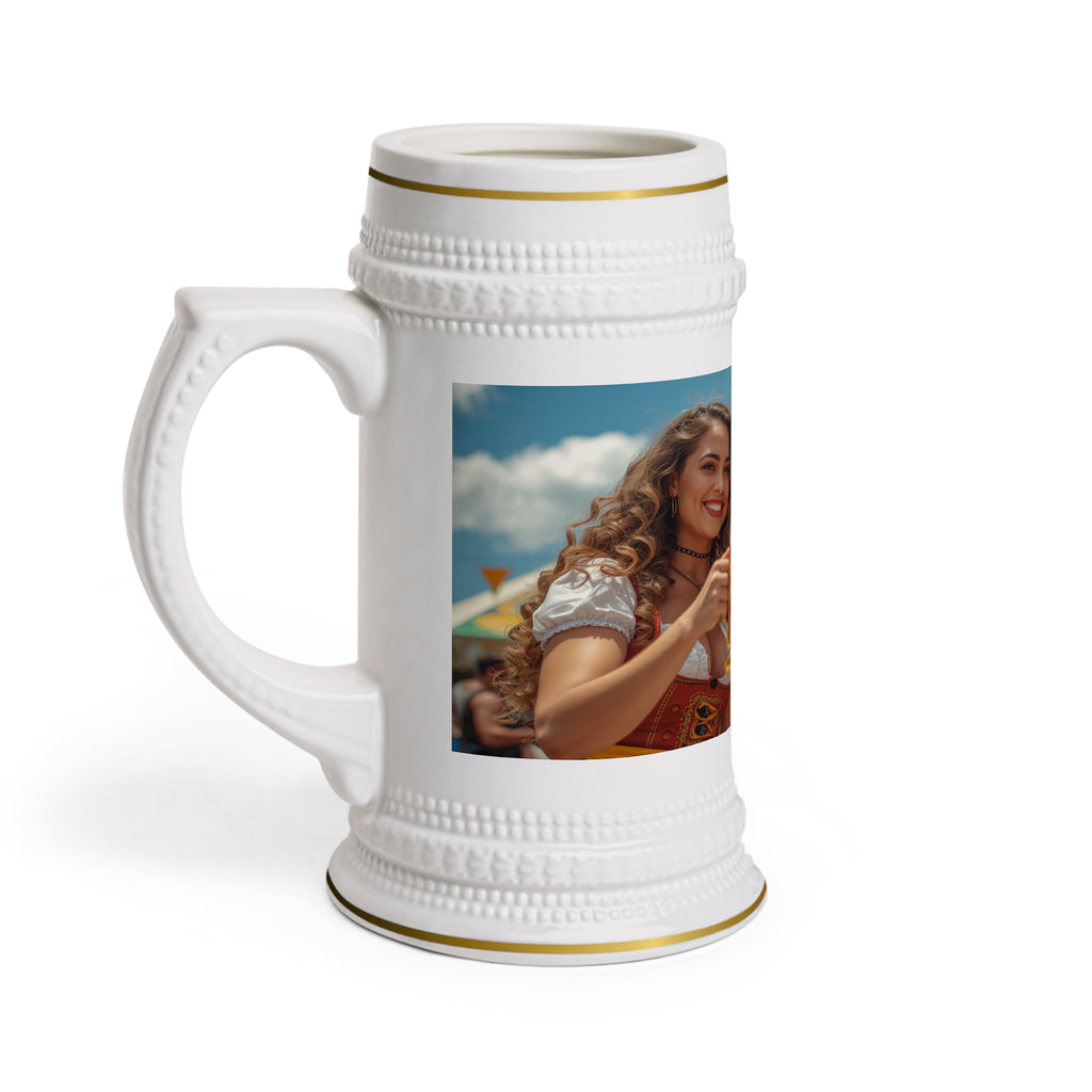Oktoberfest Cheers Beer Stein Mug | Bavarian Women Clinking Glasses