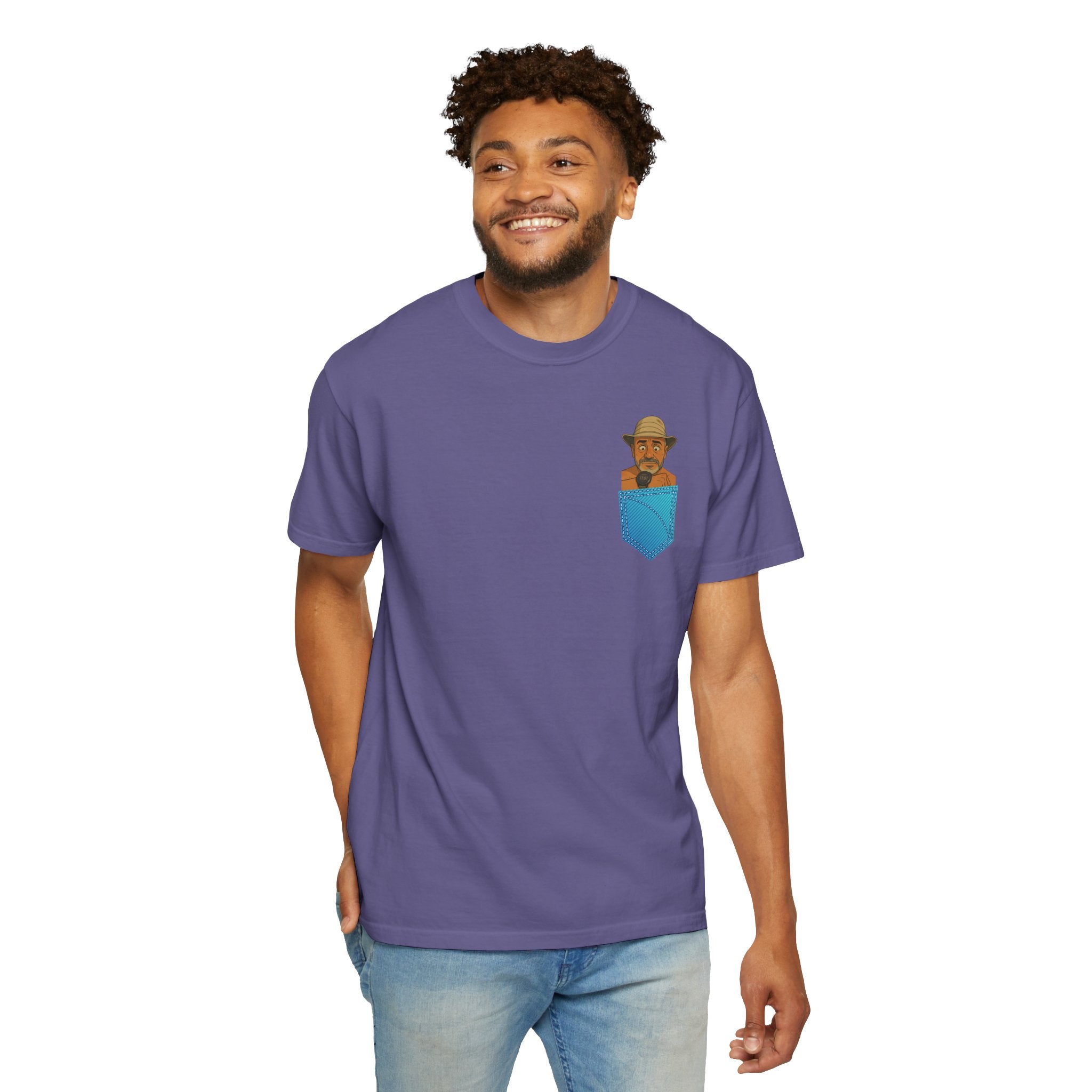 Pocket Graphic T-Shirt — Retro Explorer Watch Illustration & Quote