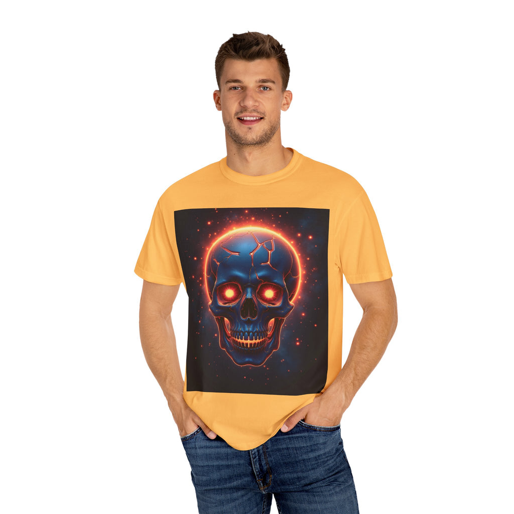 Glowing Neon Skull T-shirt | Fiery Skull Graphic Tee