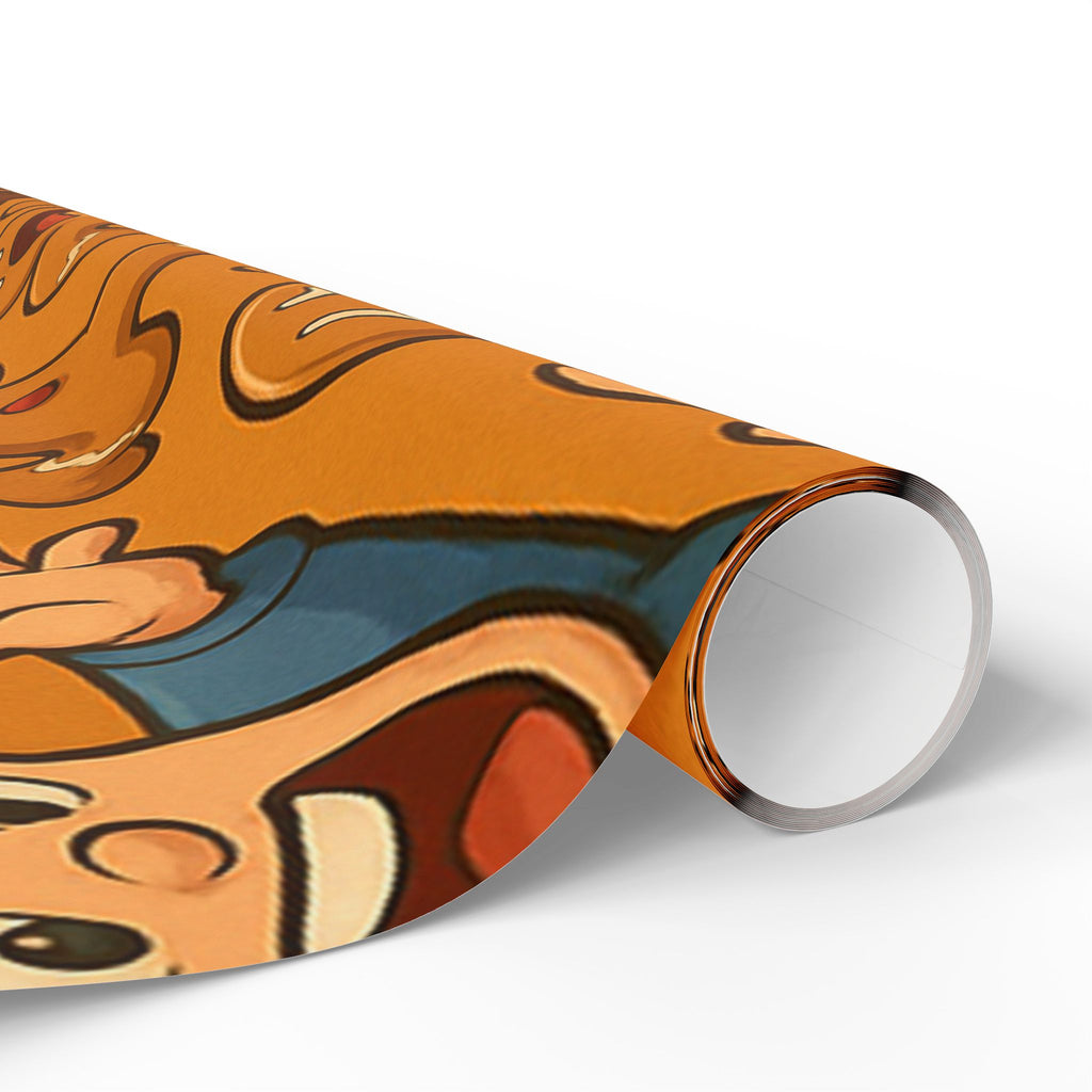 Retro Gingerbread Pattern Wrapping Paper | Orange Holiday Candy Prints