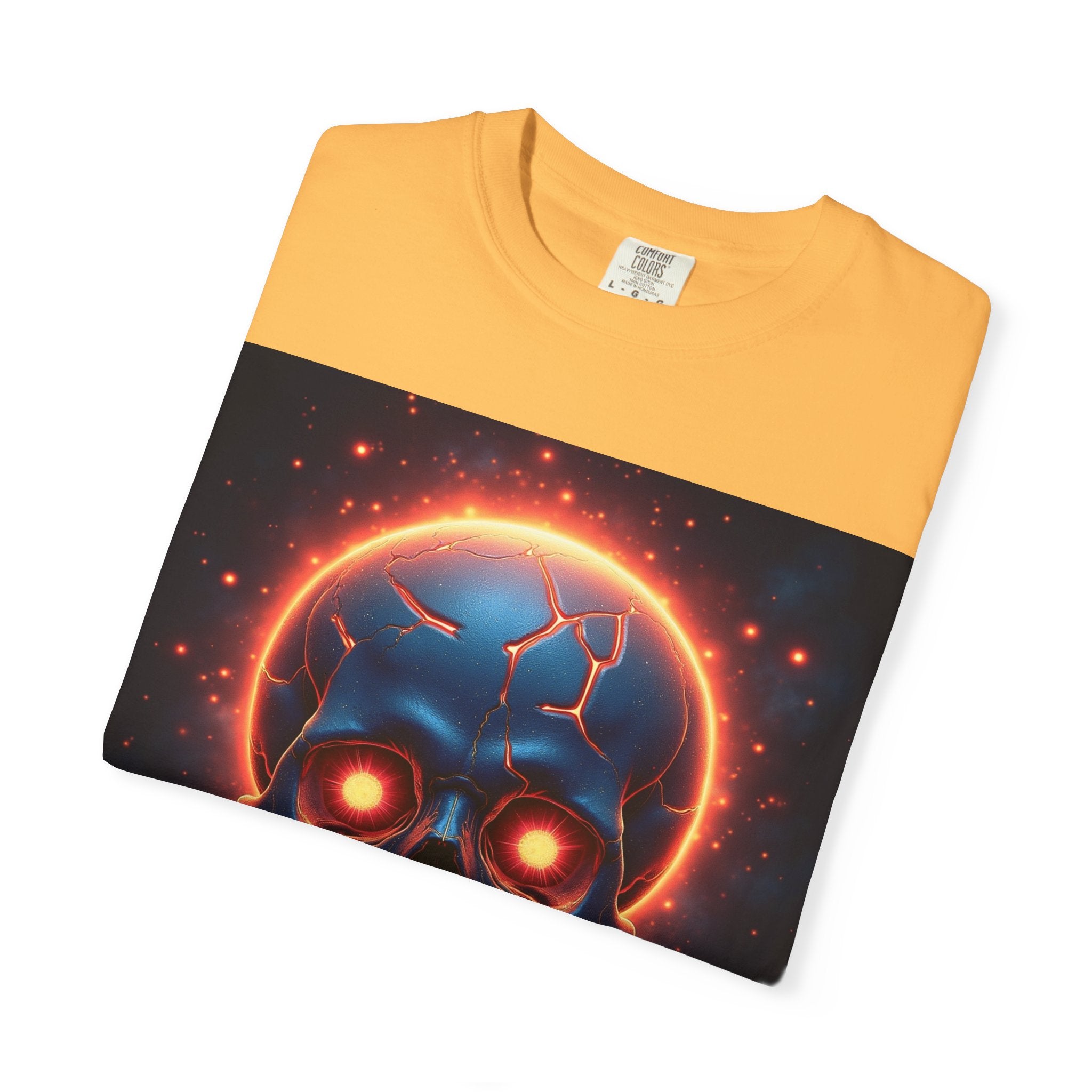 Glowing Neon Skull T-shirt | Fiery Skull Graphic Tee