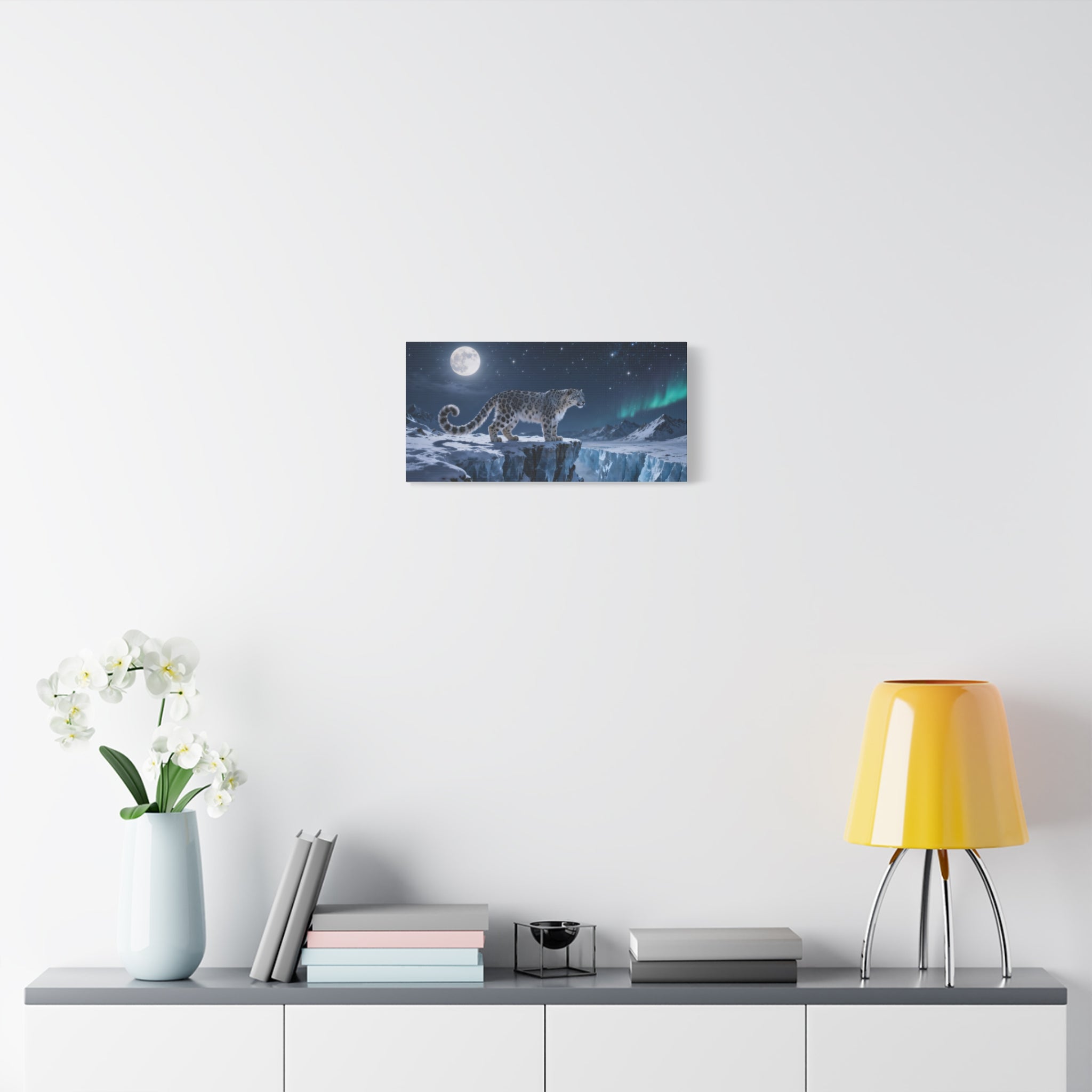 Snow Leopard Nightscape Canvas | Matte Stretched Wall Art