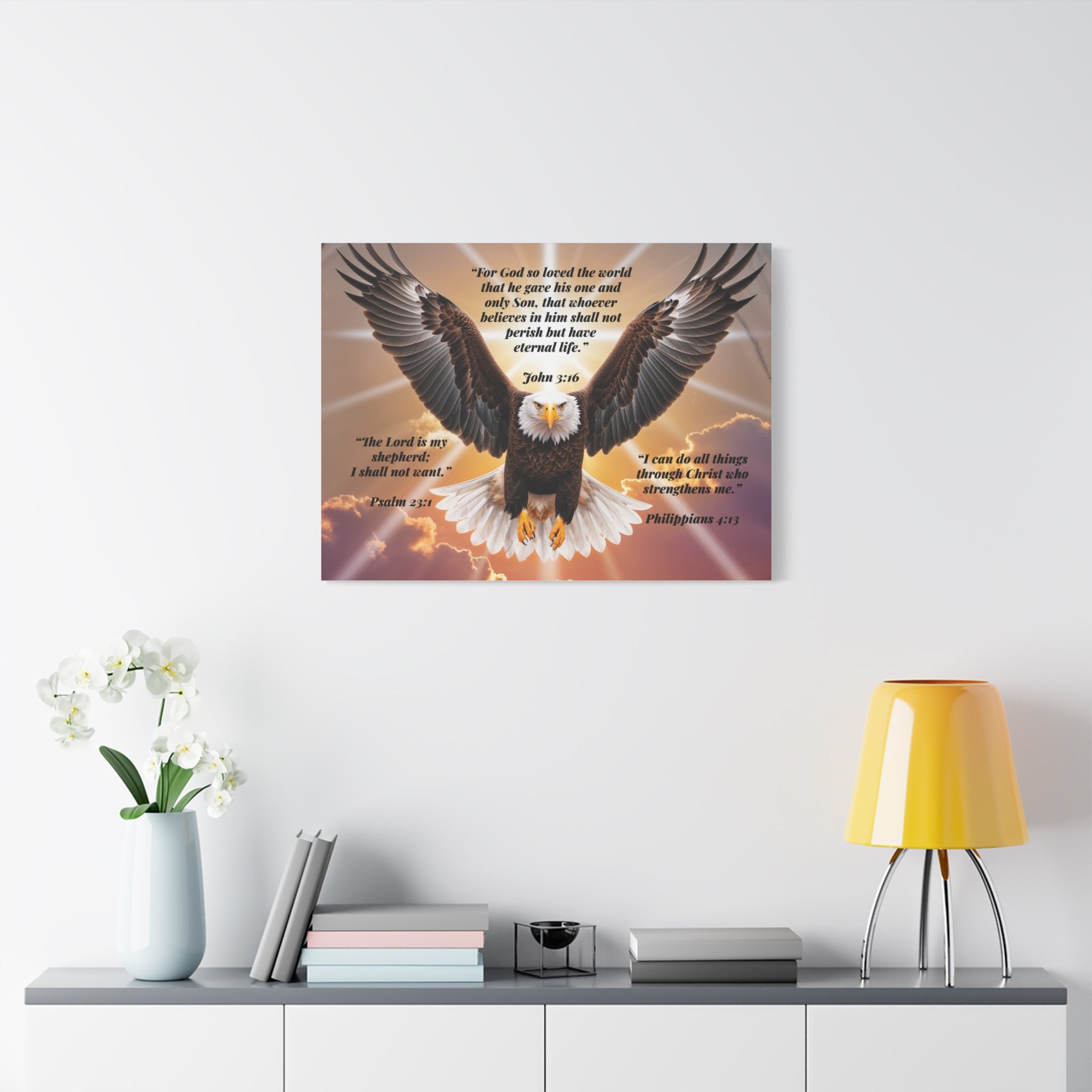Bald Eagle with Bible Verses Canvas