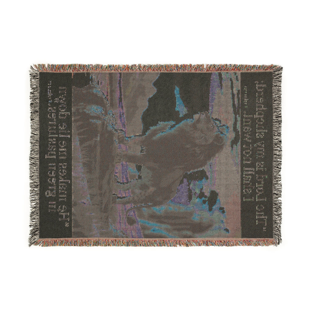 Lion Pride Woven Blanket | Vintage Sunset Safari tapestry, motivational quote