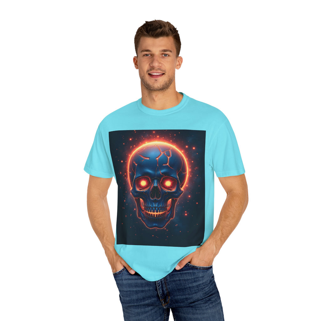 Glowing Neon Skull T-shirt | Fiery Skull Graphic Tee