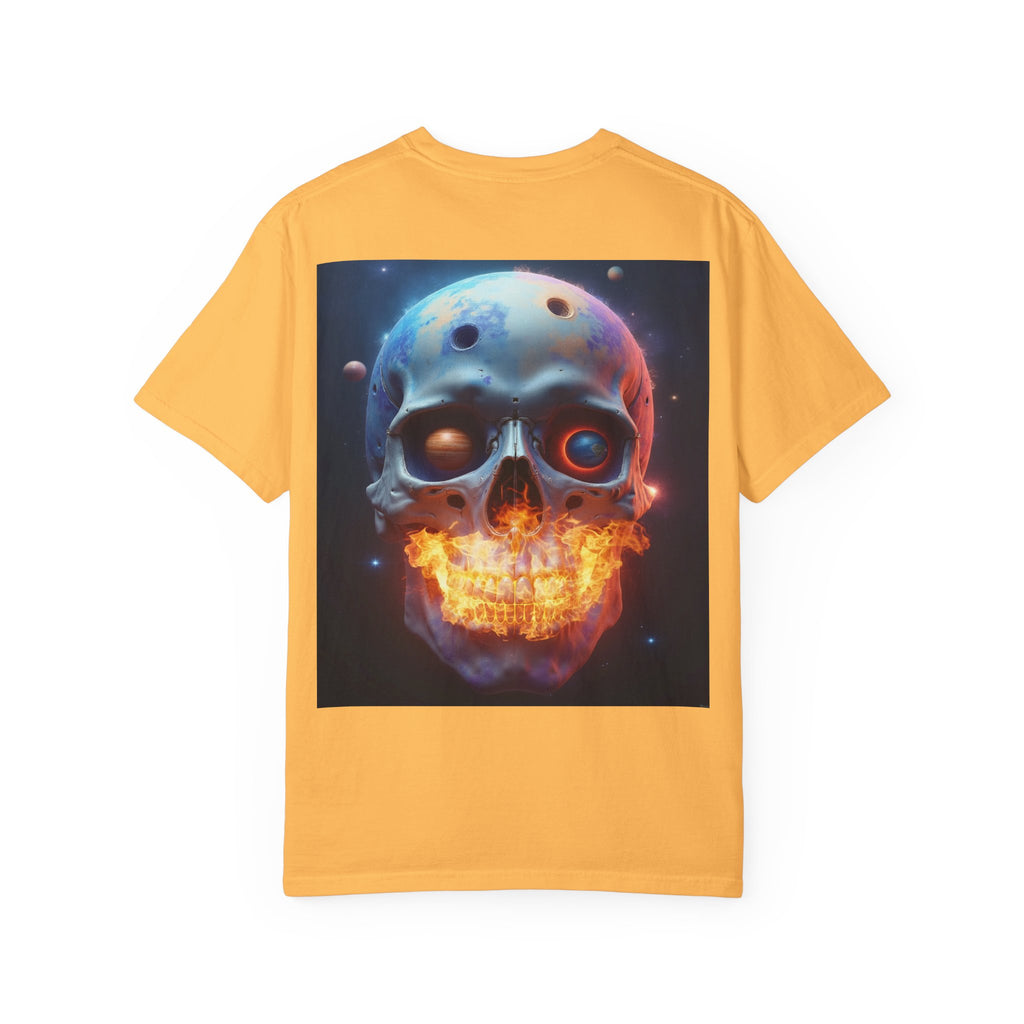Glowing Neon Skull T-shirt | Fiery Skull Graphic Tee