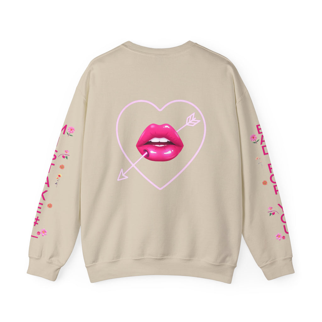 I Look Like Your Next Mistake sweatshirt | Heart Arrow Lip Design