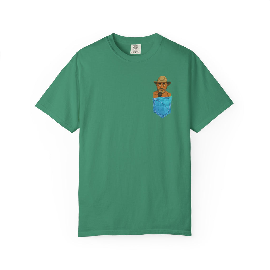 Pocket Graphic T-Shirt — Retro Explorer Watch Illustration & Quote