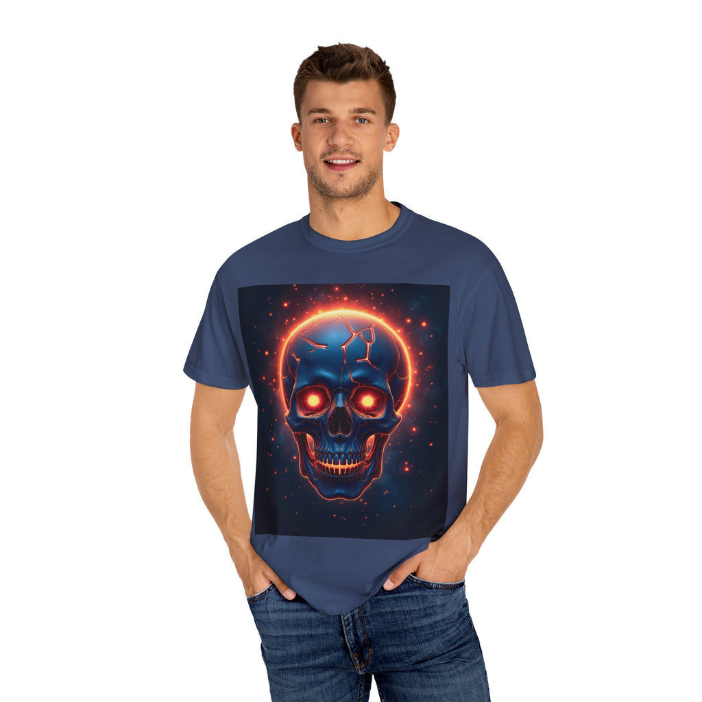 Glowing Neon Skull T-shirt | Fiery Skull Graphic Tee