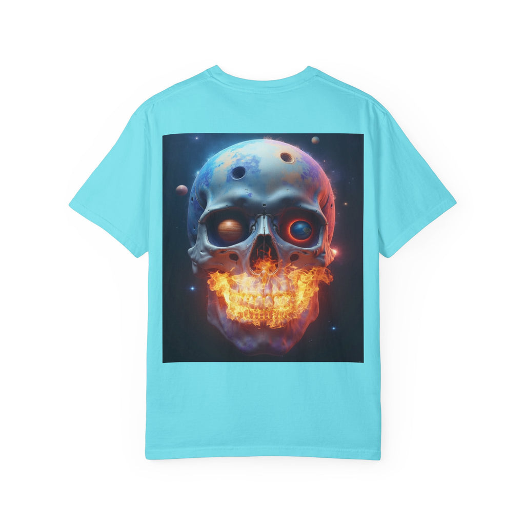 Glowing Neon Skull T-shirt | Fiery Skull Graphic Tee