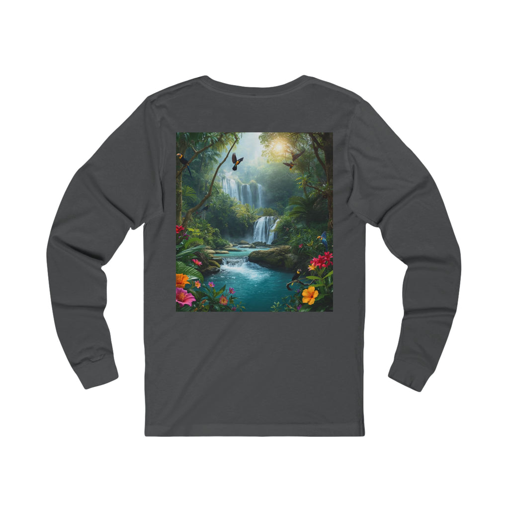 Tropical Waterfall Landscape Tee | Long Sleeve Nature Shirt