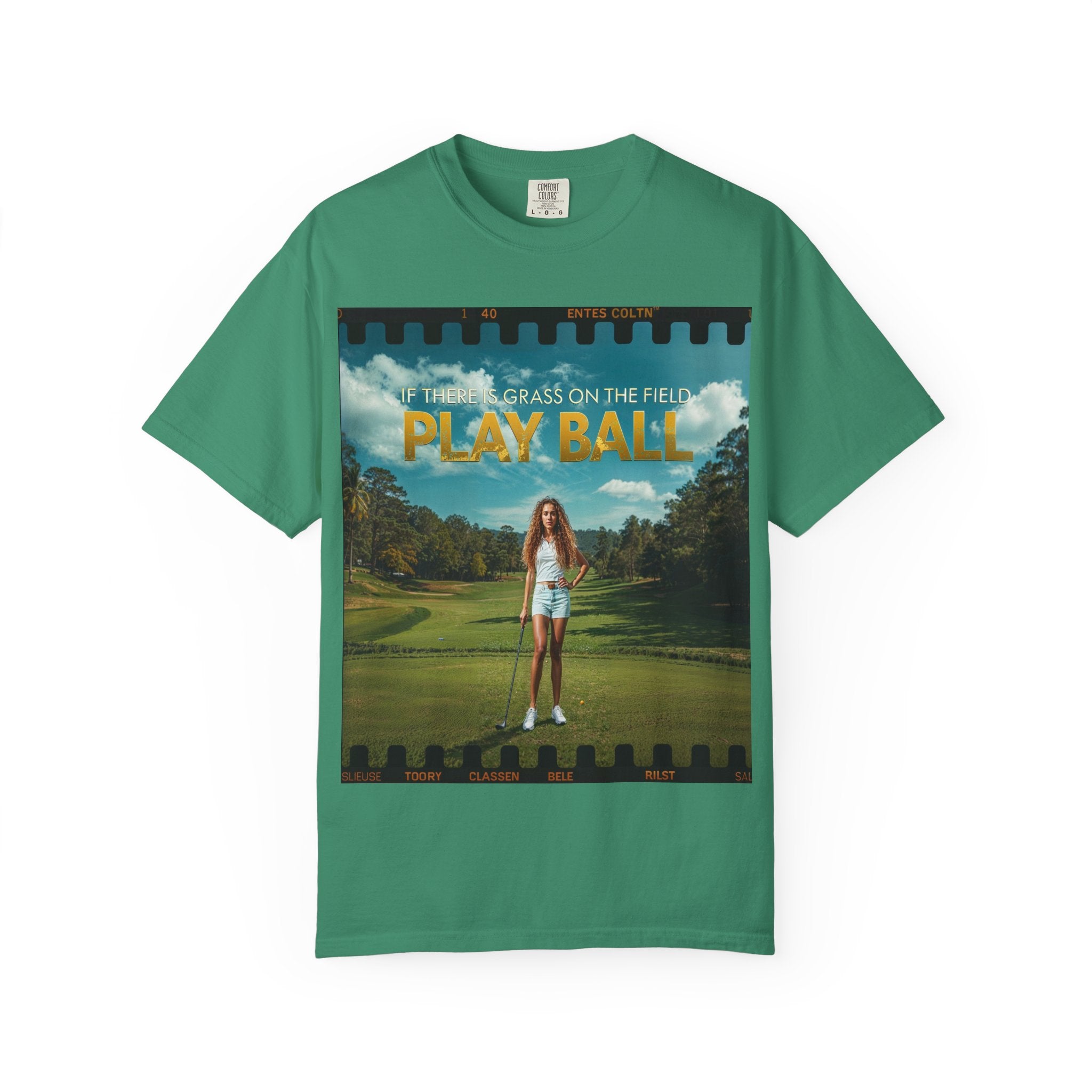 Play Ball golf scene T-shirt | retro golf course photo tee