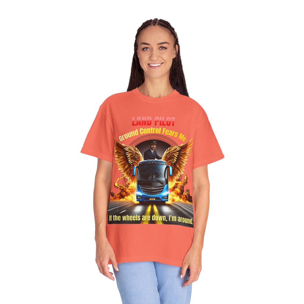 Bus Driver T-Shirt — "Land Pilot" & "If the wheels are down, I'm around" Graphic Tee