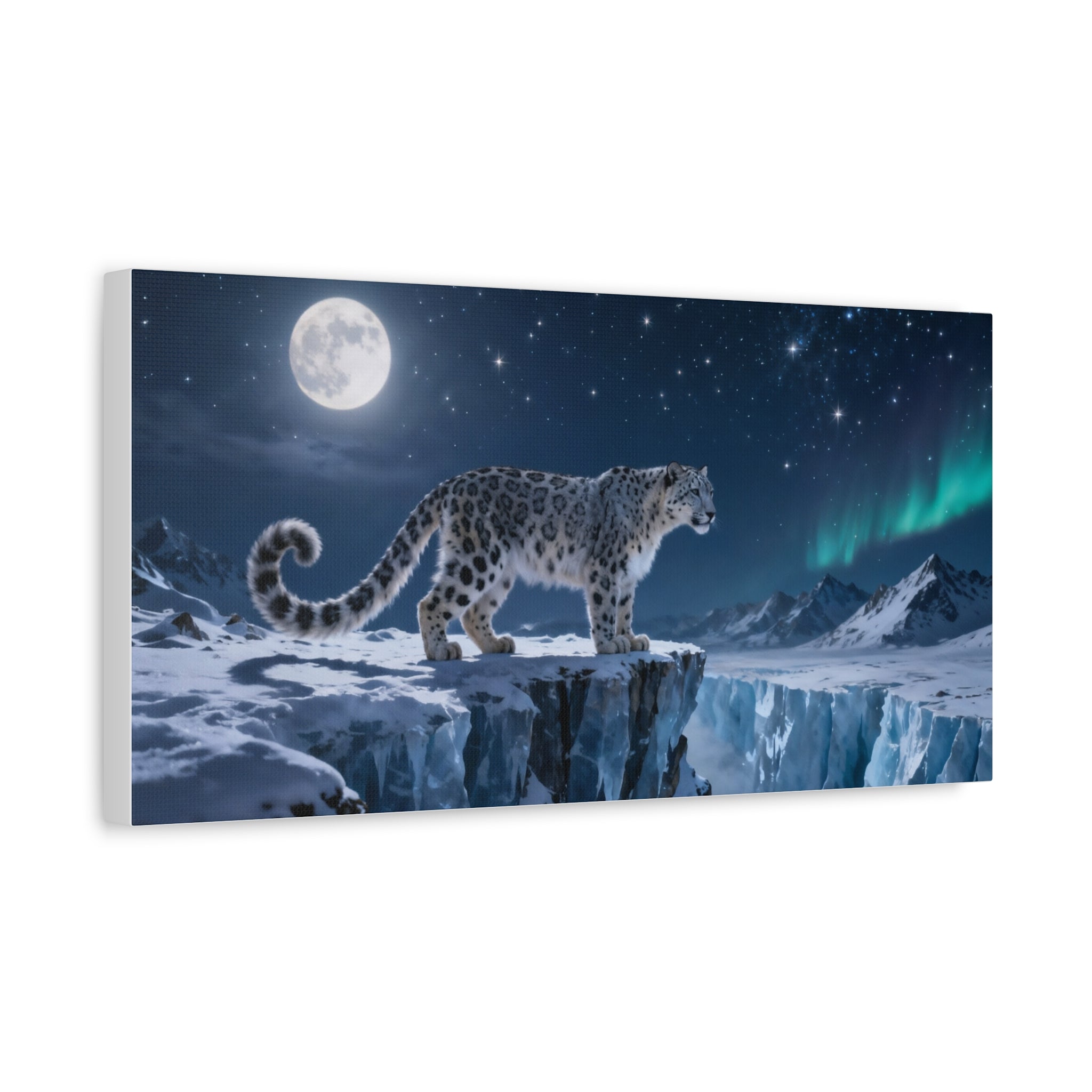 Snow Leopard Nightscape Canvas | Matte Stretched Wall Art