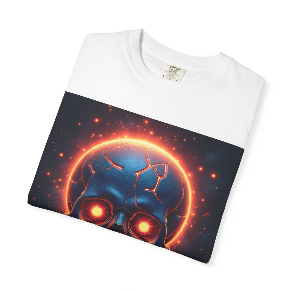 Glowing Neon Skull T-shirt | Fiery Skull Graphic Tee